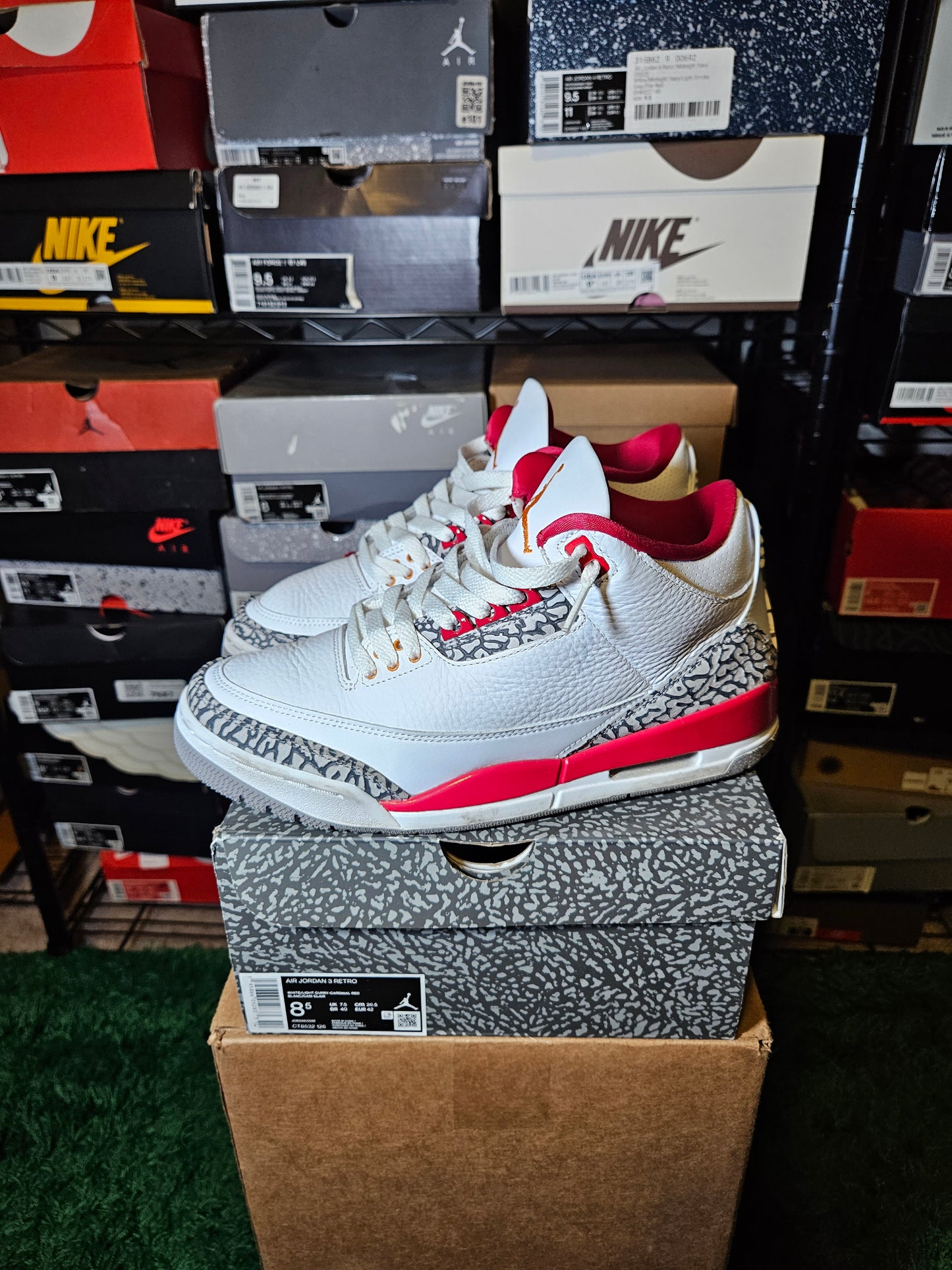 Size 8.5 - AJ 3 Retro Mid Cardinal Red
