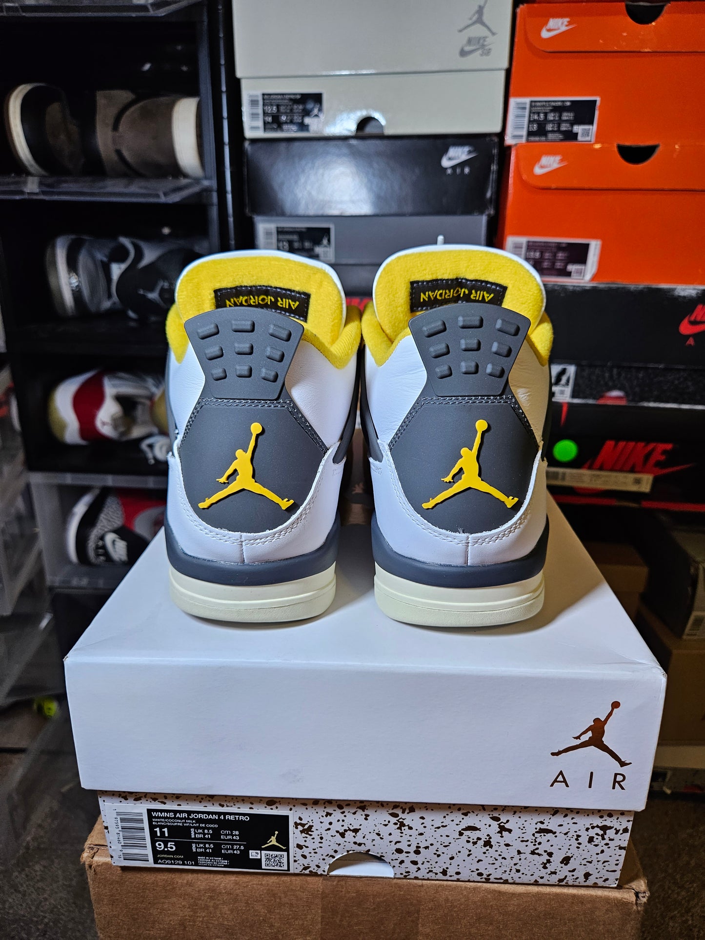 Size 11W/9.5M - AJ 4 Retro Vivid Sulfur