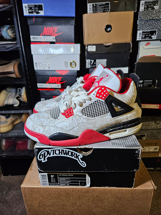 Size 9.5 - AJ 4 Retro White Laser