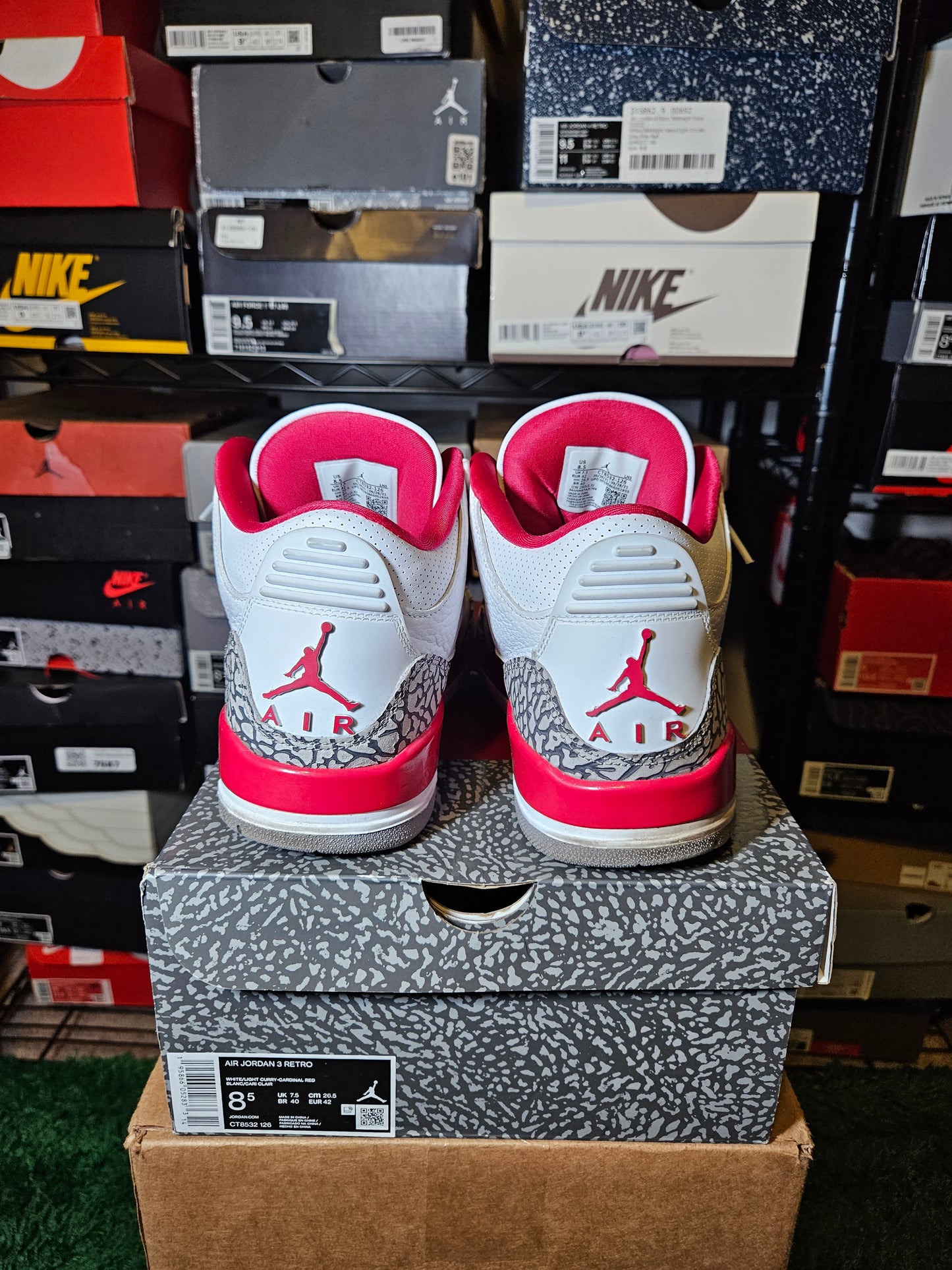 Size 8.5 - AJ 3 Retro Mid Cardinal Red