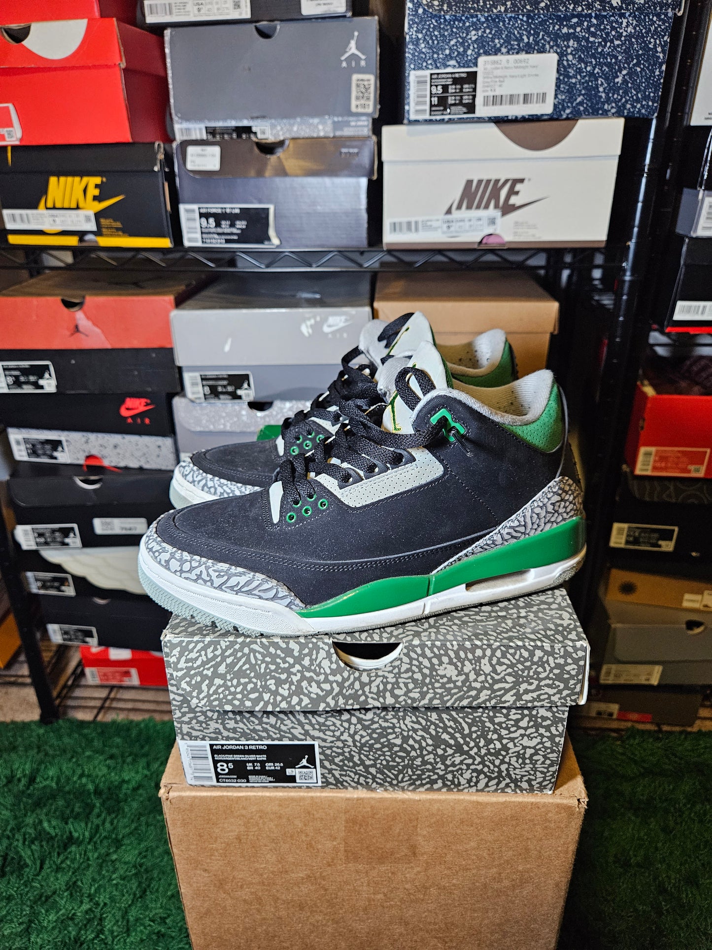 Size 8.5 - AJ 3 Retro Mid Pine Green