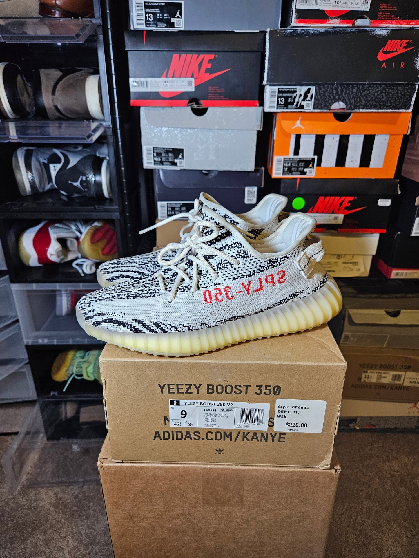 Size 9 - YZY Boost 350 V2 Low Zebra
