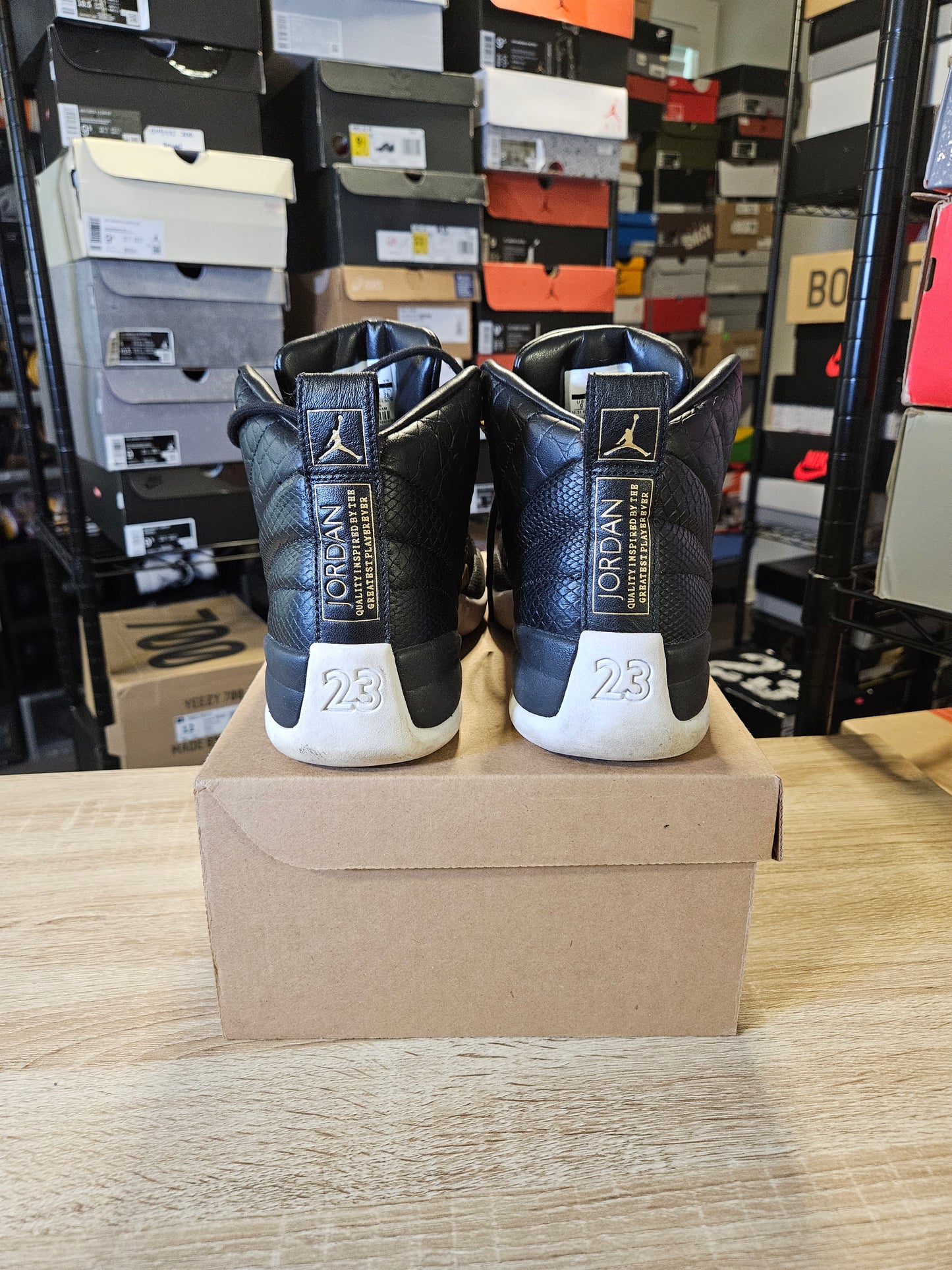 Size 7.5 M - AJ Retro 12 Reptile Black Metallic