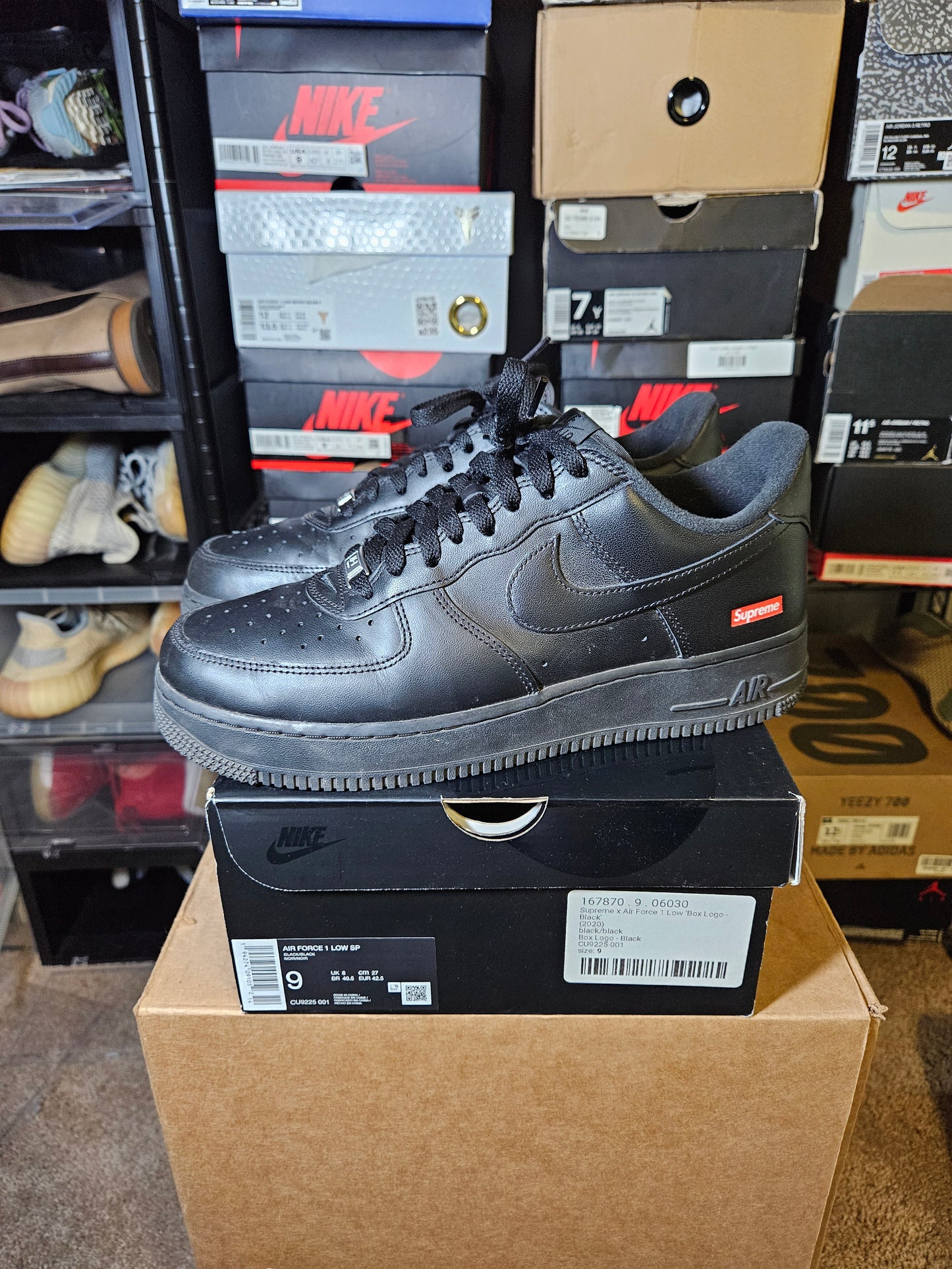 Size 9 - AF1 Low x Supreme Box Logo Black