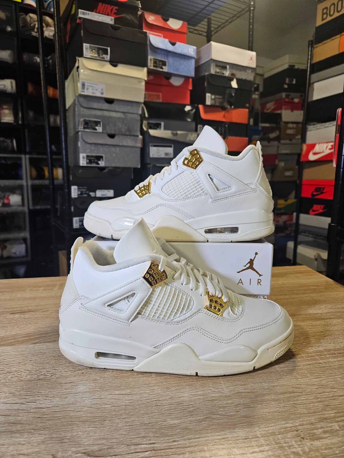 Size 12W - AJ 4 Retro Metallic Gold