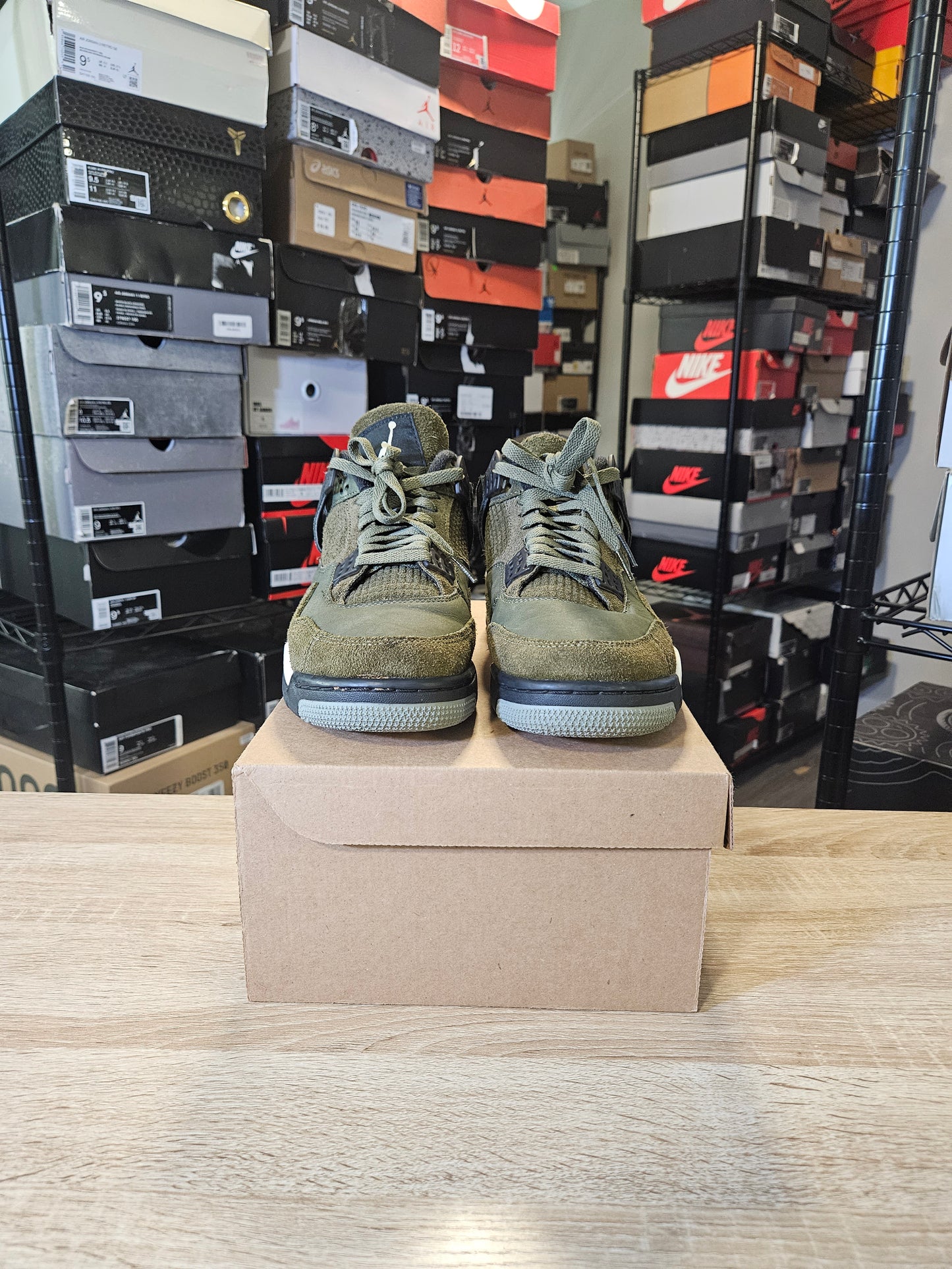 Size 9.5 - AJ 4 SE Retro Low Craft - Olive