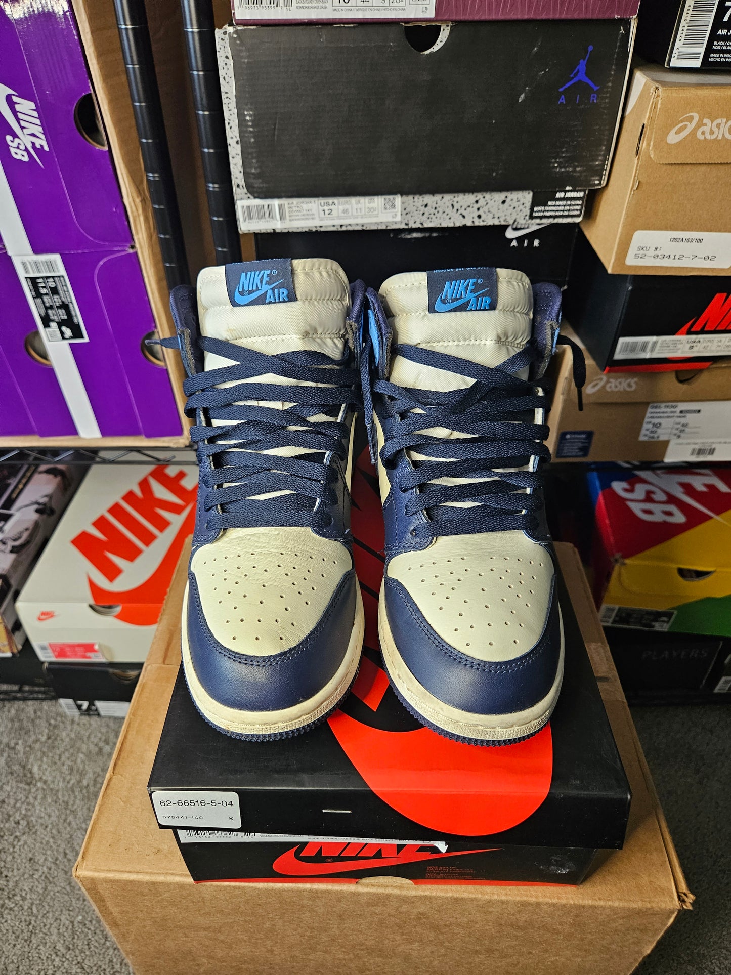 Size 7 - AJ 1 Retro OG High Obsidian UNC 2019