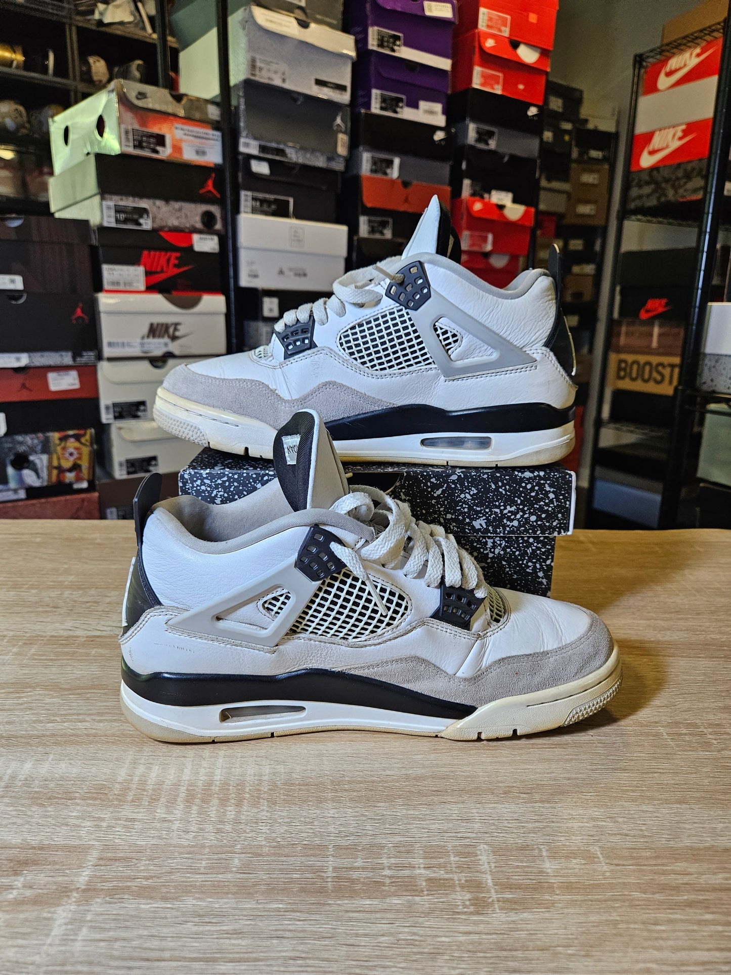 Size 9.5 - AJ 4 Retro Mid Military Black