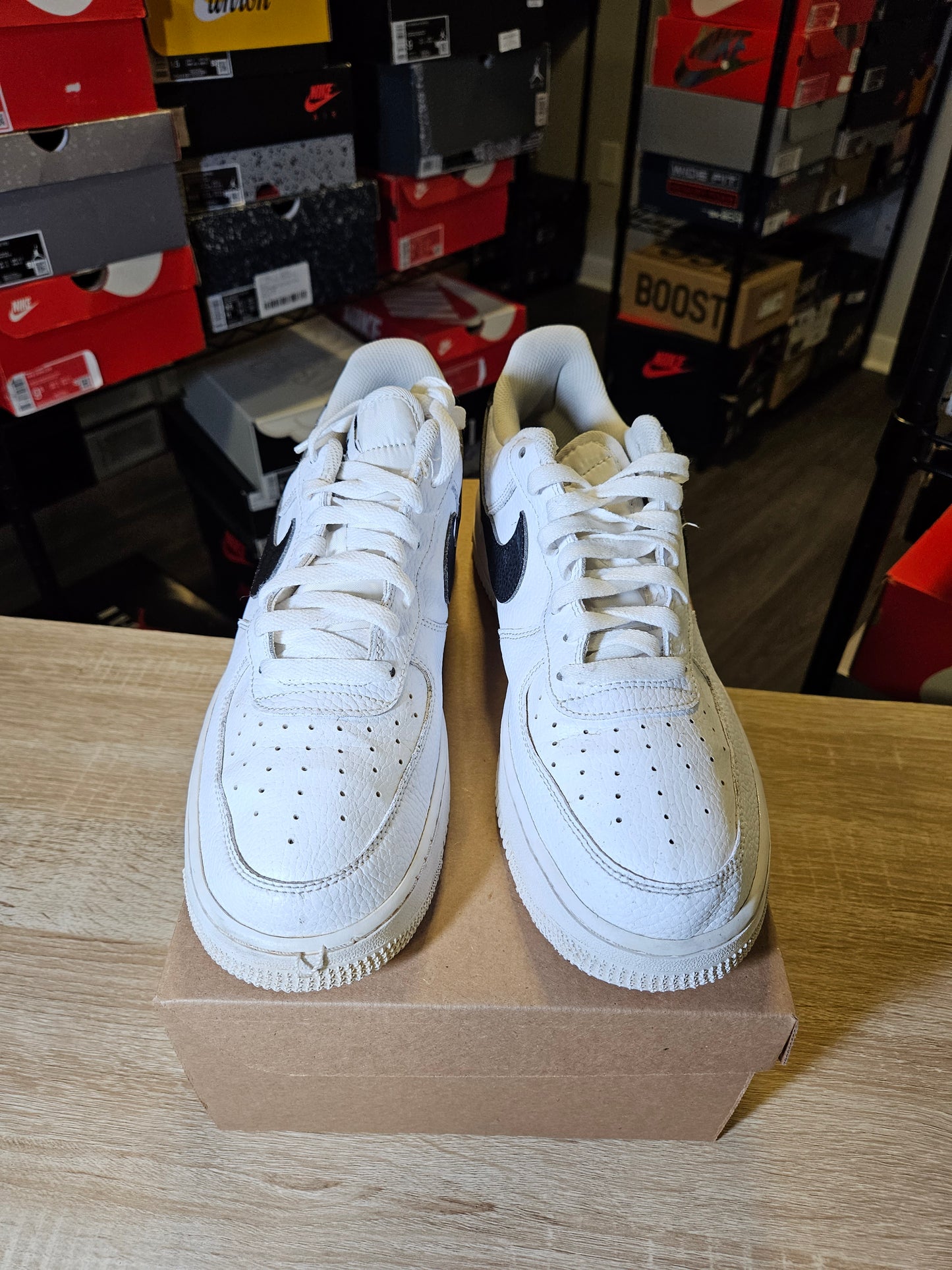 Size 11 - AF1 '07 Low White Black