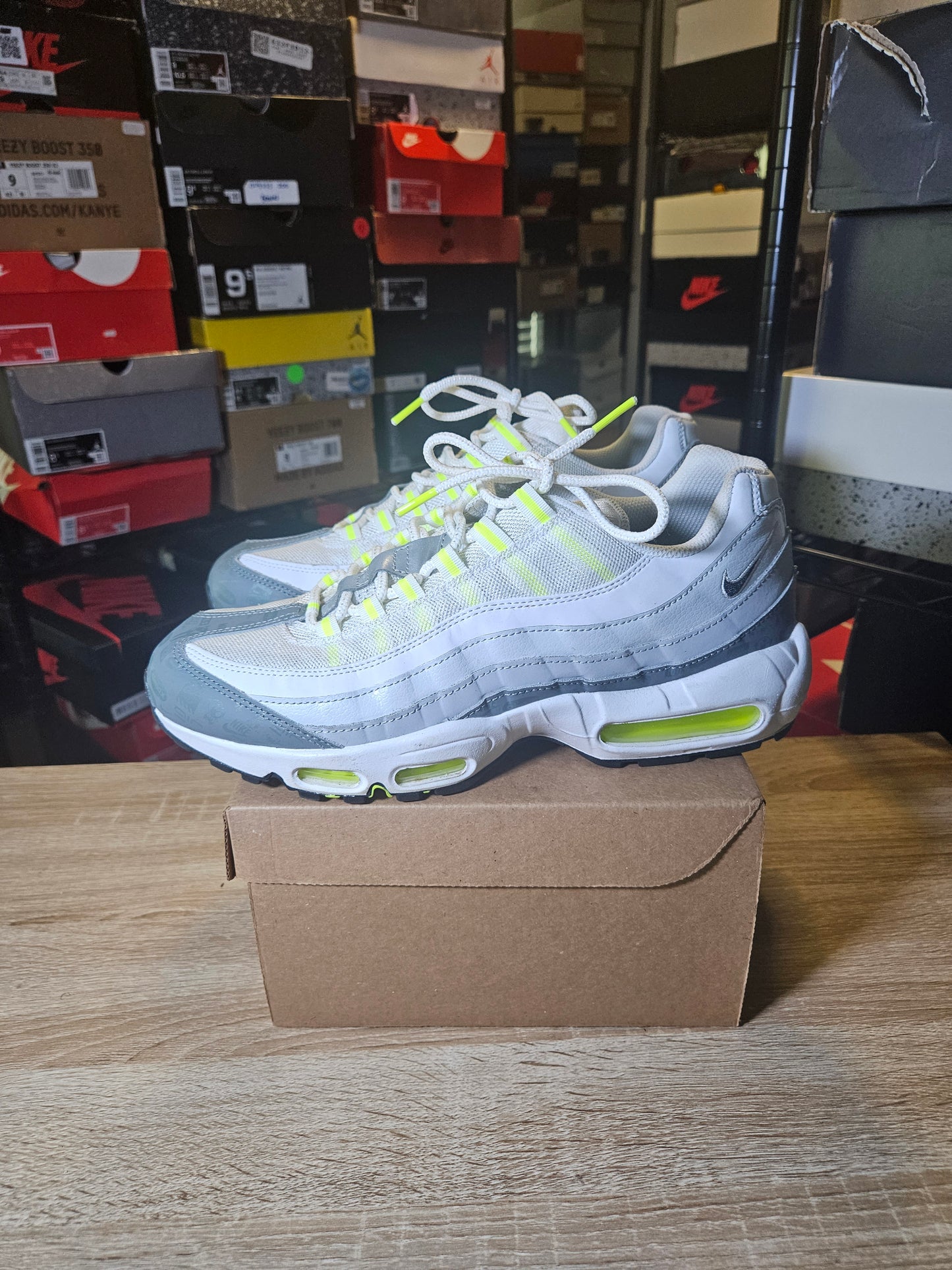 Size 10.5 - Air Max 95 Logos Pack - White Neon