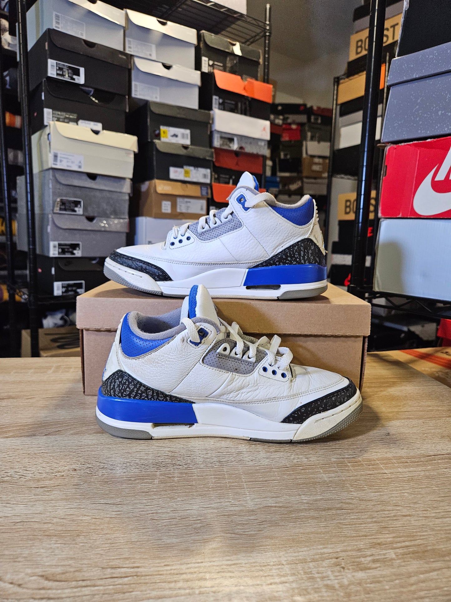Size 8.5 - AJ 3 Retro Mid Racer Blue