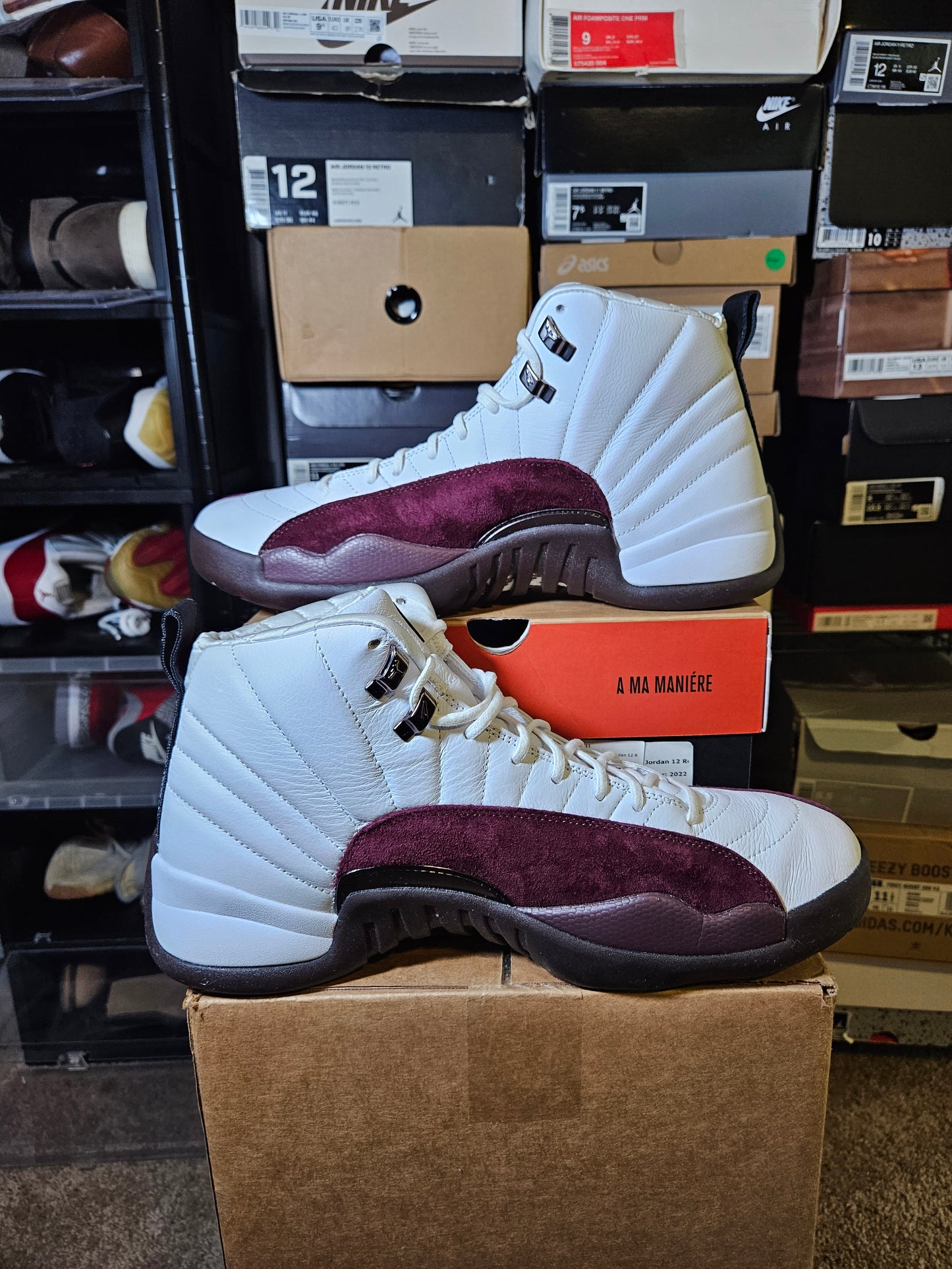Size 14W/12.5M - AJ 12 Retro SP x A Ma Maniere Mid White