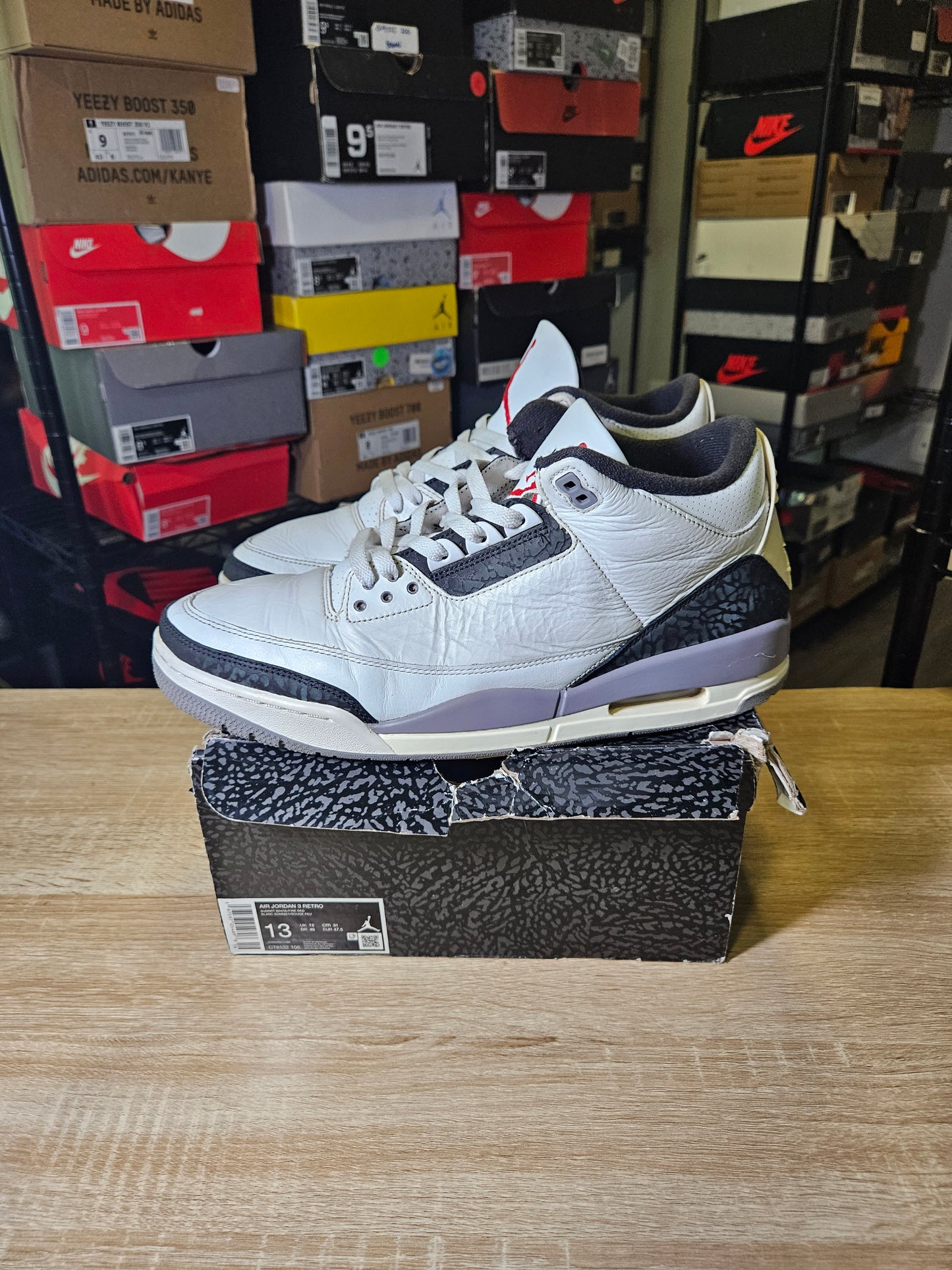 Size 13 - AJ 3 Retro Cement Grey
