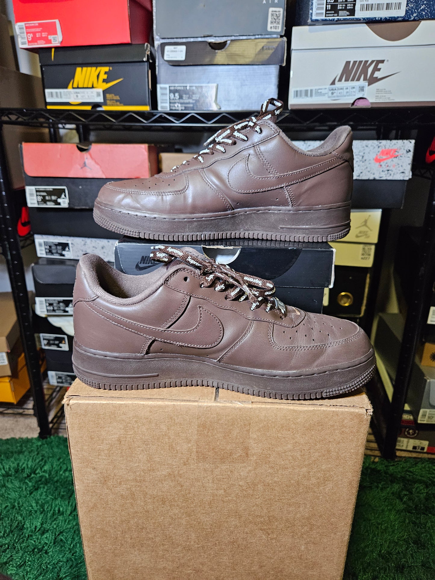 Size 9.5 - Supreme x Air Force 1 Low Box Logo - Baroque Brown