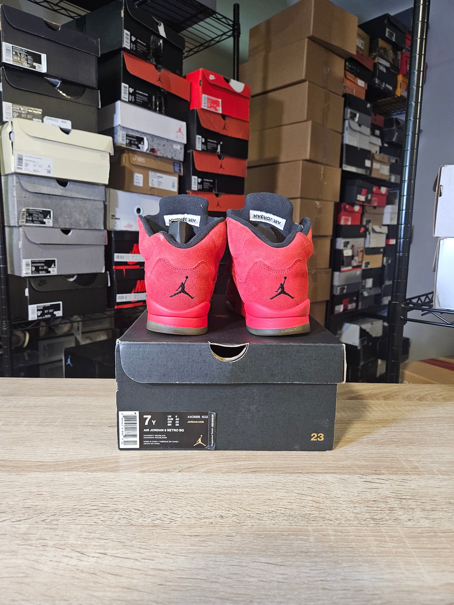Size 7 (GS) - AJ 5 Retro Mid Red Suede