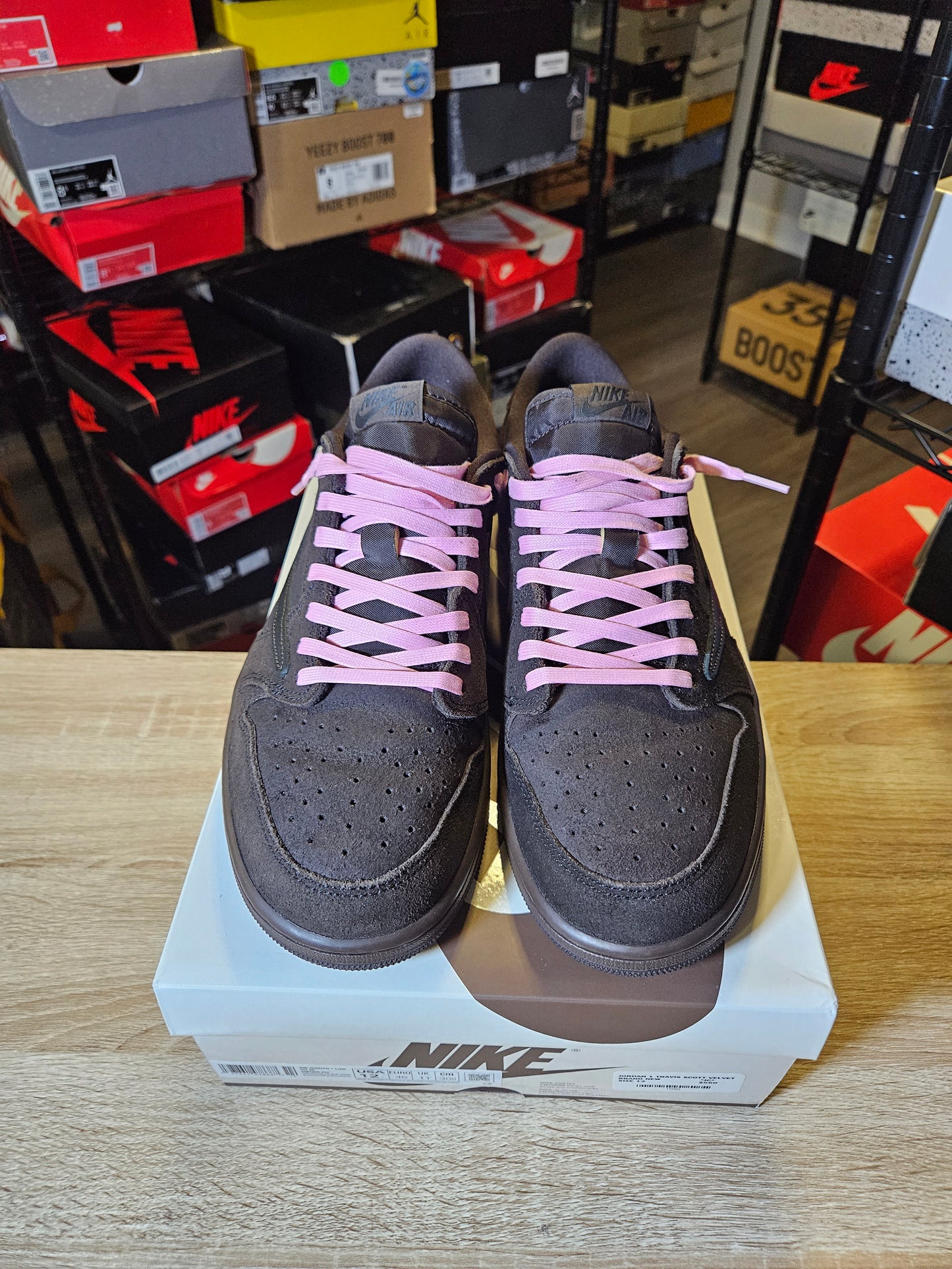 Size 12 - Travis Scott AJ 1 Retro OG SP Low Velvet Brown