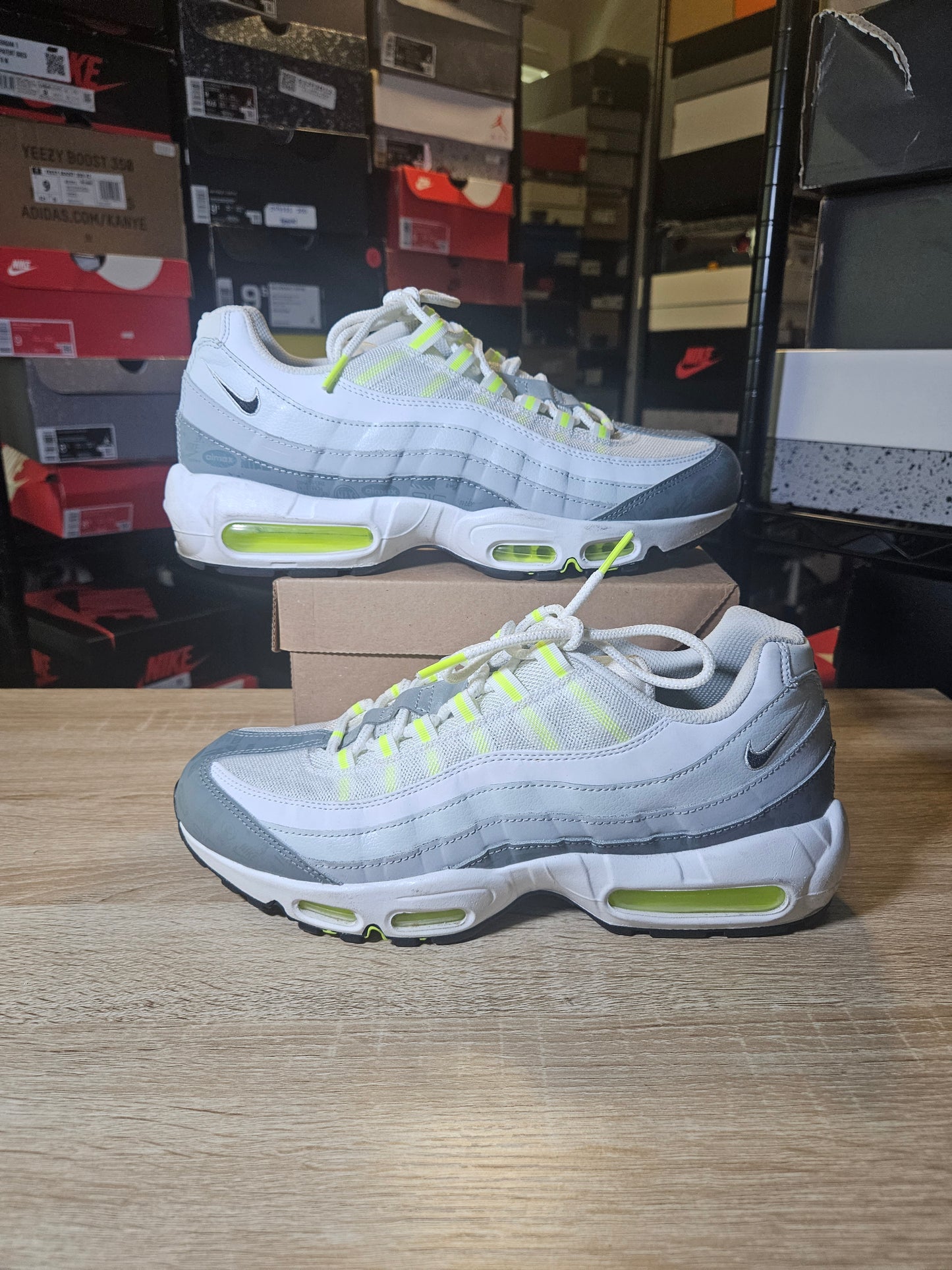 Size 10.5 - Air Max 95 Logos Pack - White Neon