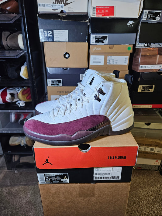 Size 14W/12.5M - AJ 12 Retro SP x A Ma Maniere Mid White