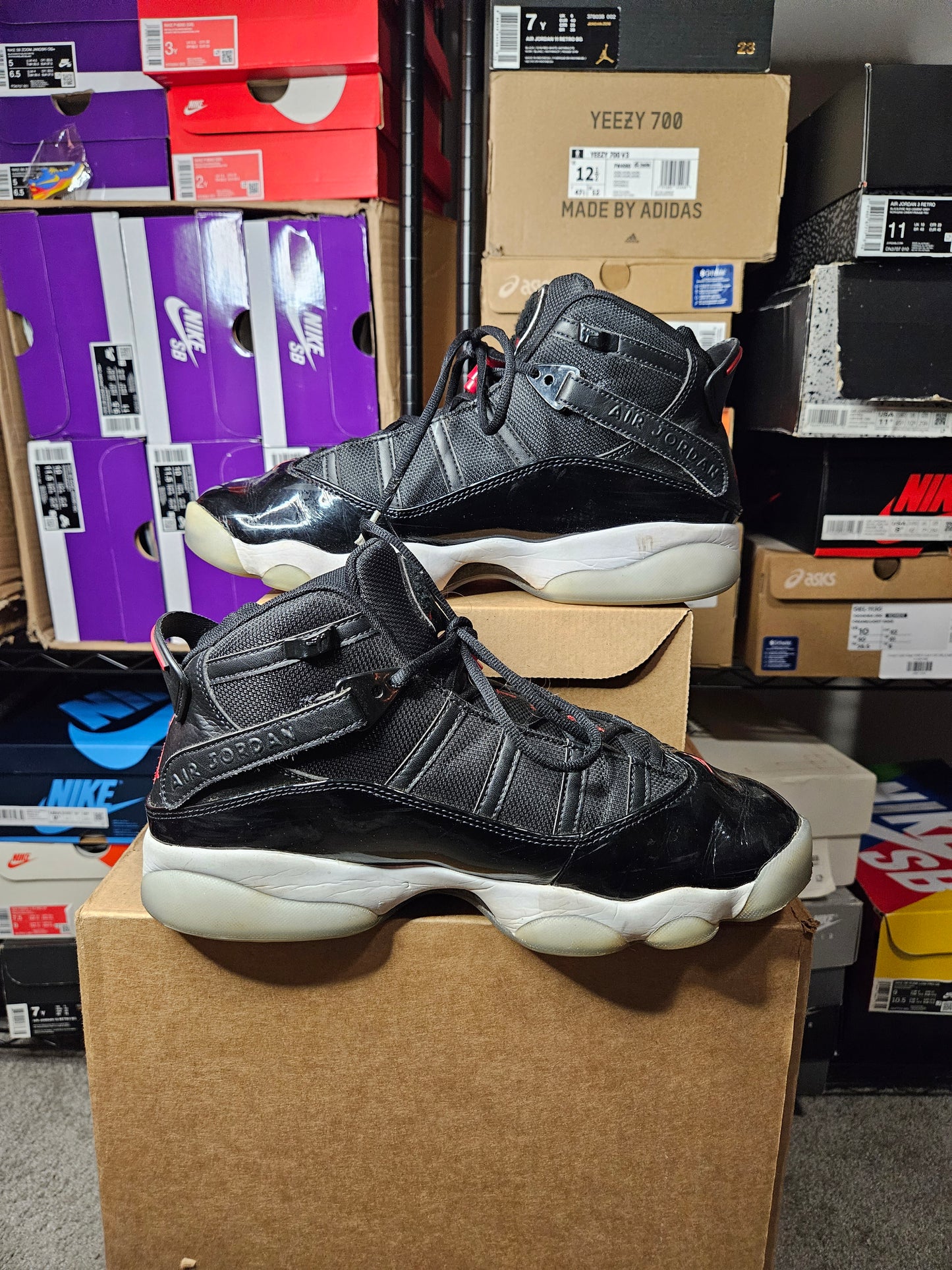 Size 10.5 - AJ 6 Rings Black Gym Red