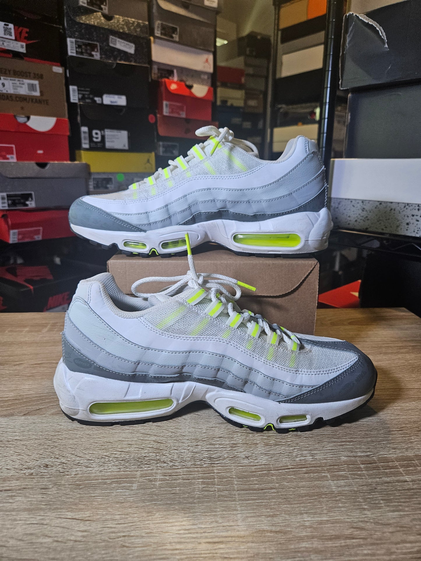 Size 10.5 - Air Max 95 Logos Pack - White Neon