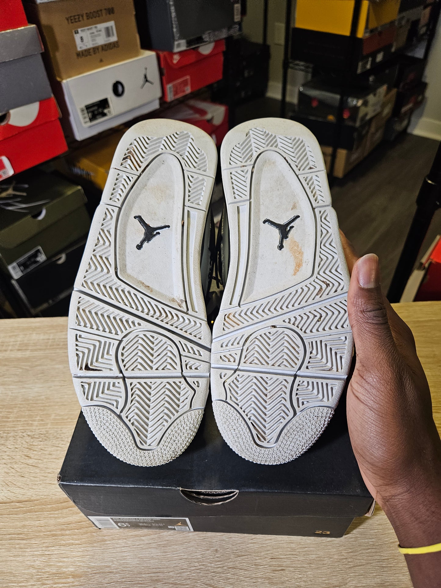 Size 7 - AJ 4 Retro Platinum Gold