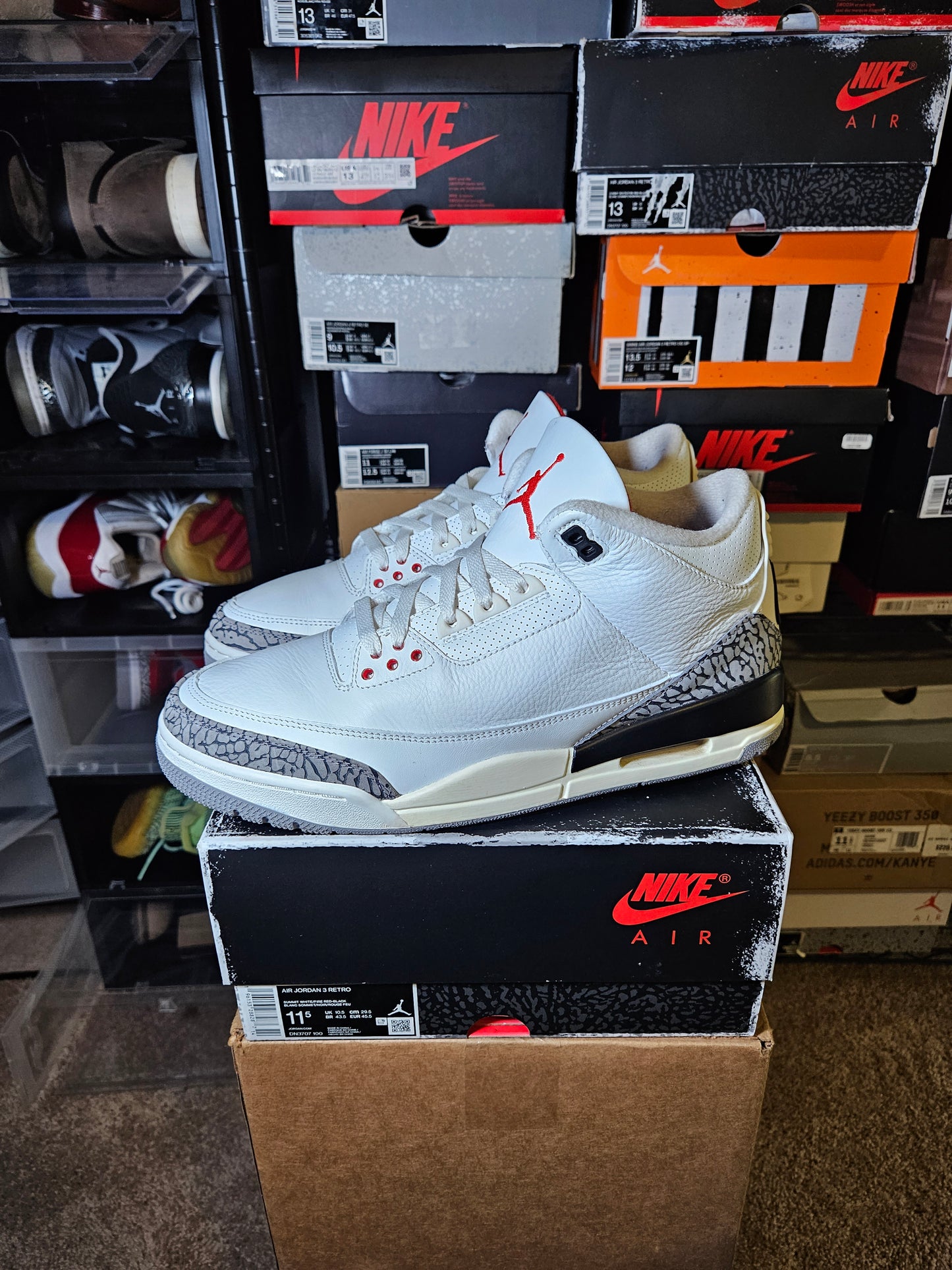 Size 11.5 - AJ 3 Retro Mid White Cement Reimagined