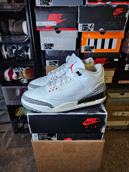 Size 11.5 - AJ 3 Retro Mid White Cement Reimagined