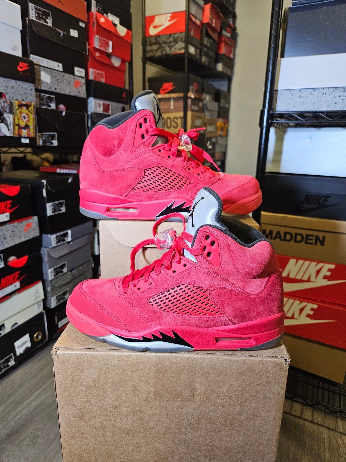 Size 8 - AJ 5 Retro Red Suede