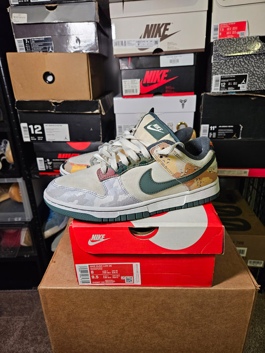 Size 8 - Nike Dunk SE Low Sail Multi-Camo