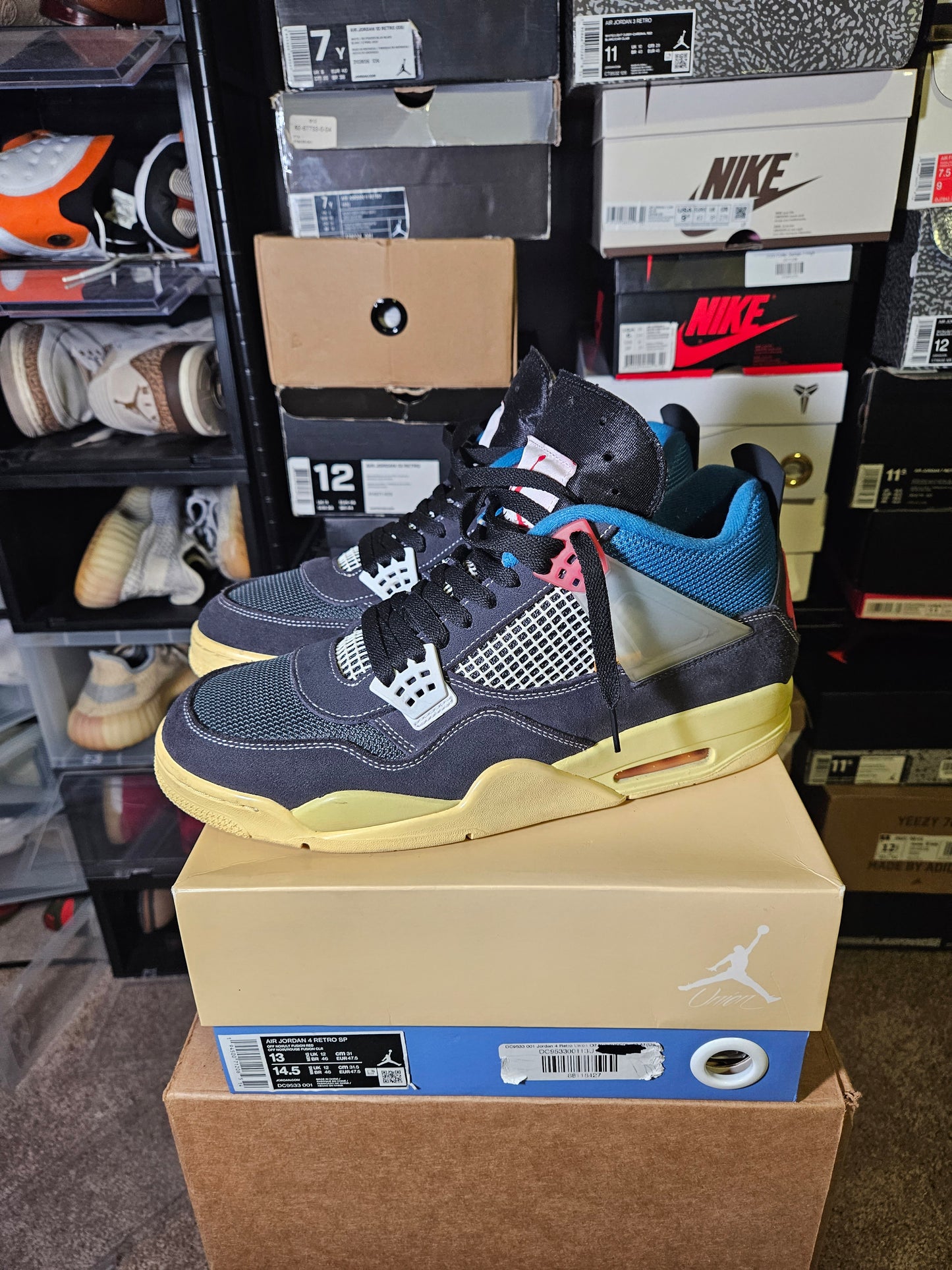 Size 13 - AJ 4 Retro x Union LA Mid Off Noir