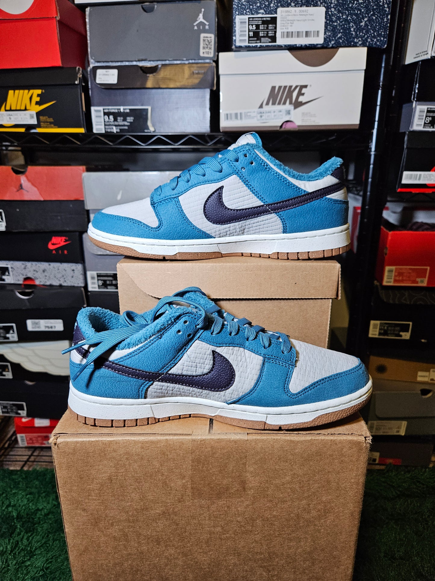 Size 8.5 - Dunk Low SE Next Nature Rift Blue/Gray Fog/Sail/Cave Purple
