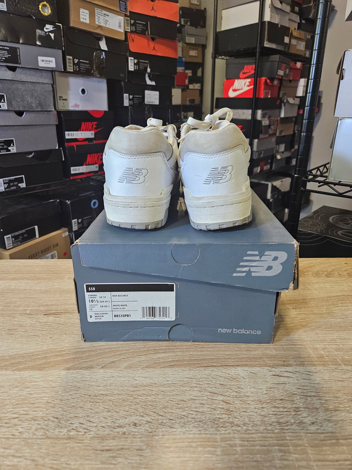 Size 10.5 - NB 550 White Grey