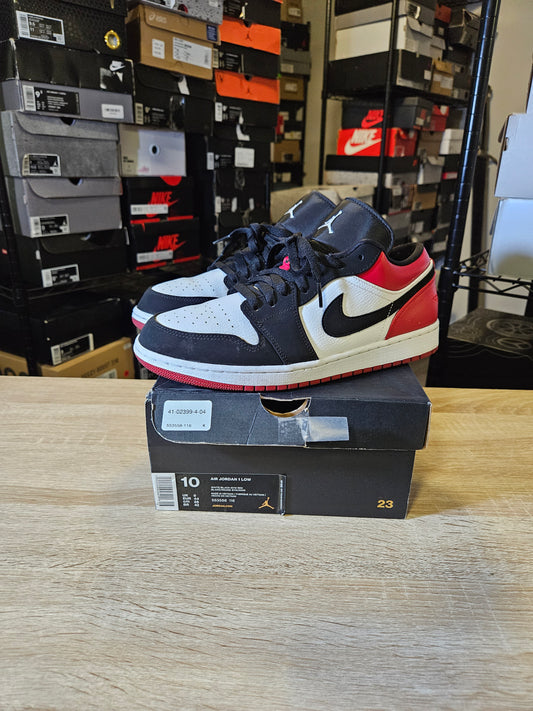 Size 10 - AJ 1 Low Black Toe