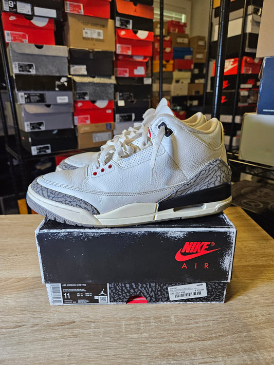 Size 11 - AJ 3 Retro Mid White Cement Reimagined