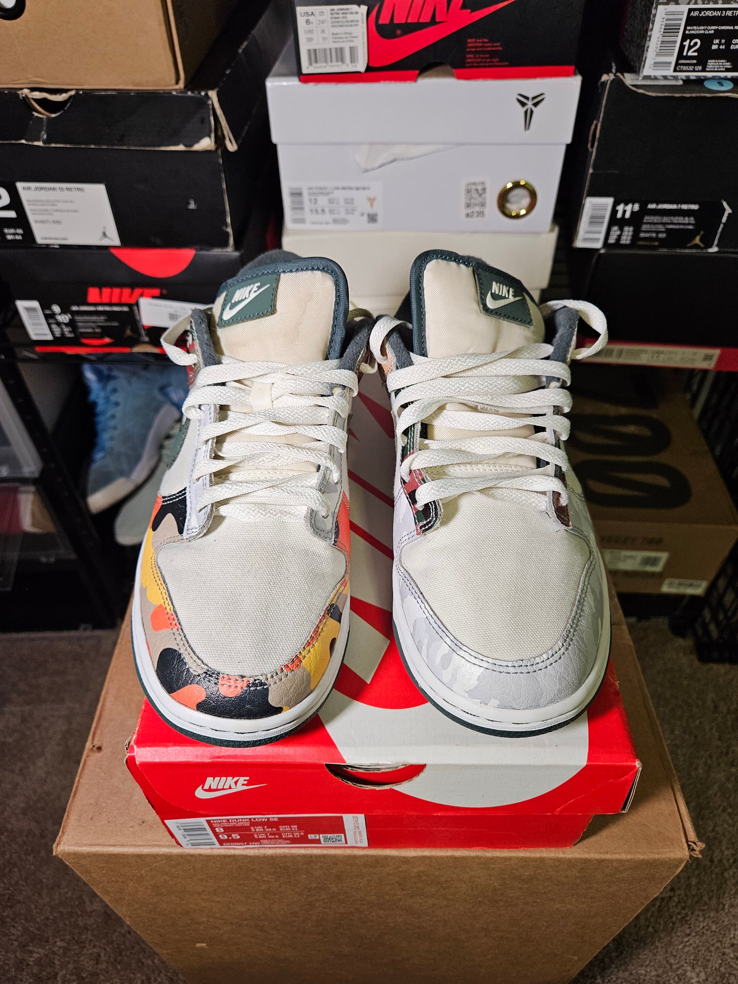 Size 8 - Nike Dunk SE Low Sail Multi-Camo