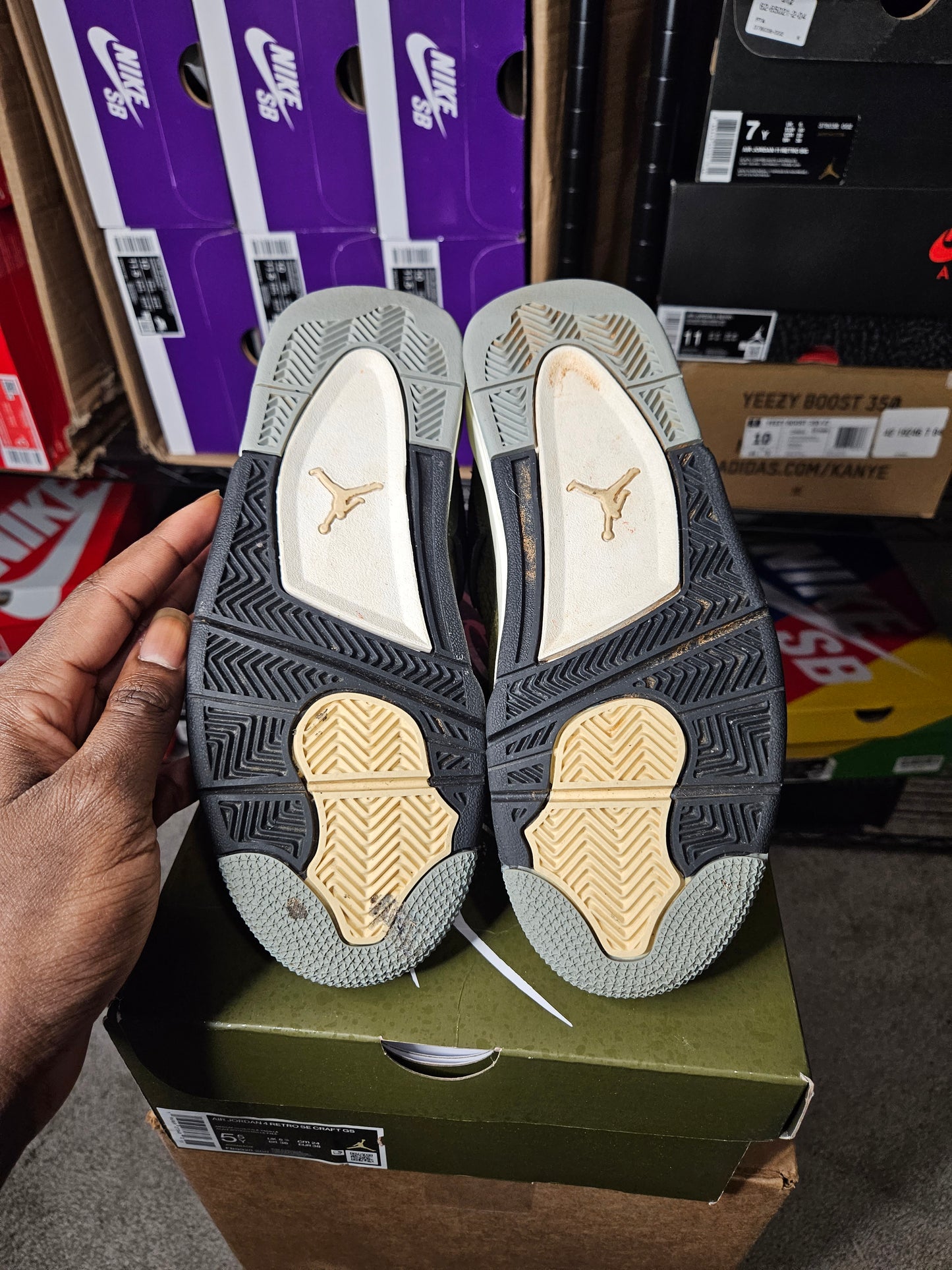 Size 5.5 - AJ 4 SE Retro Low Craft - Olive