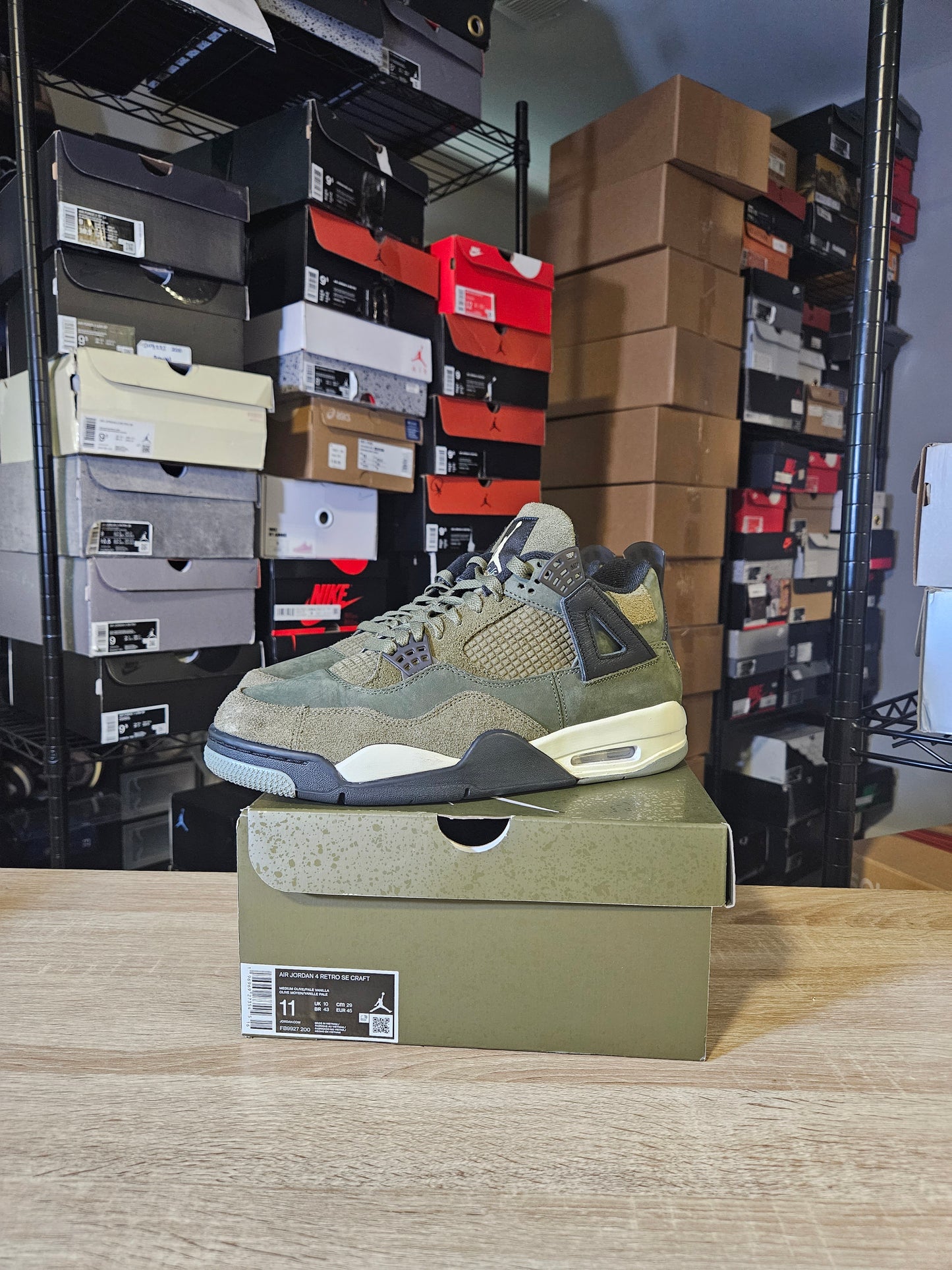 Size 11 -AJ 4 SE Retro Low Craft - Olive