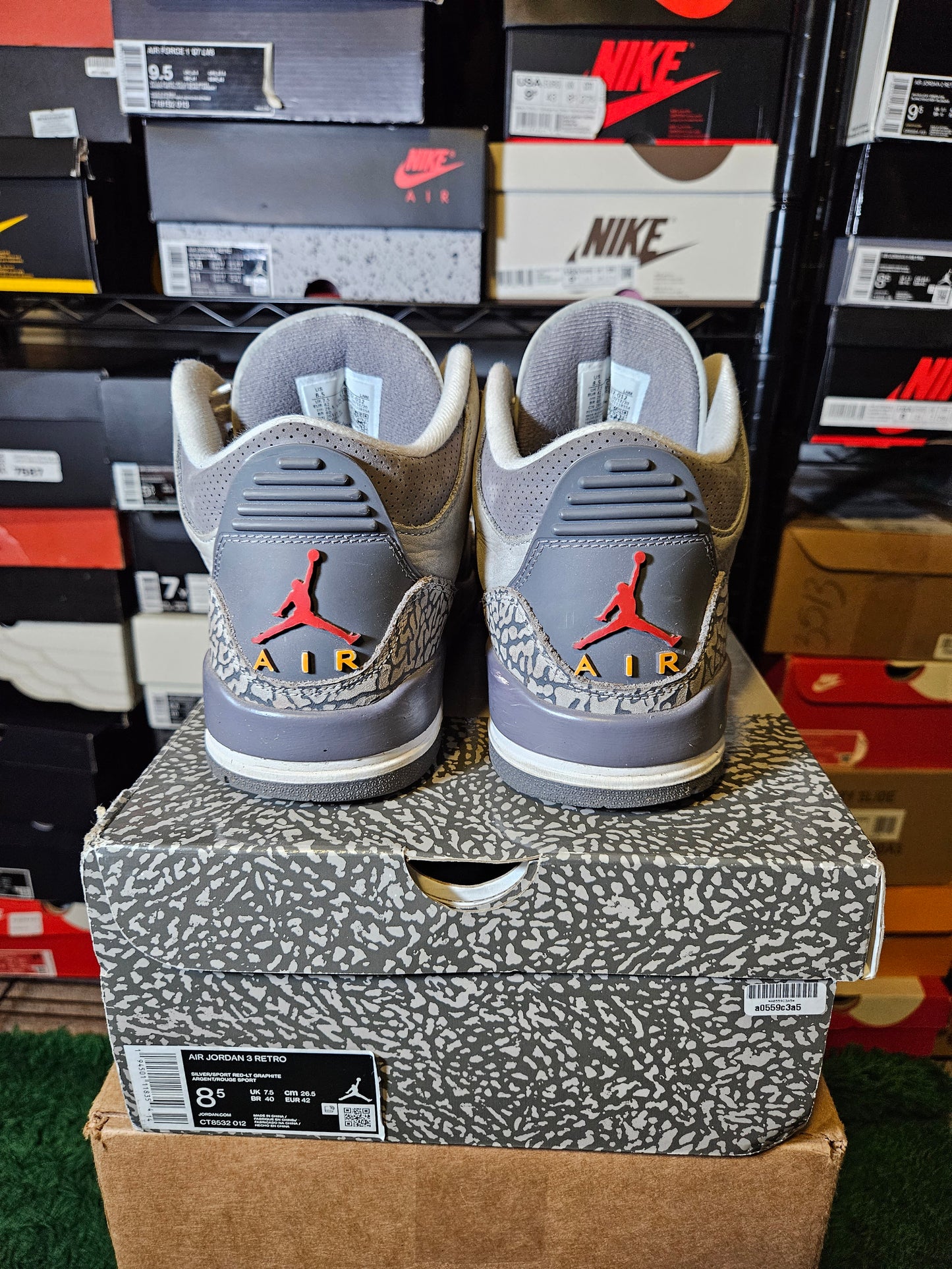 Size 8.5 - AJ 3 Retro Mid Cool Grey