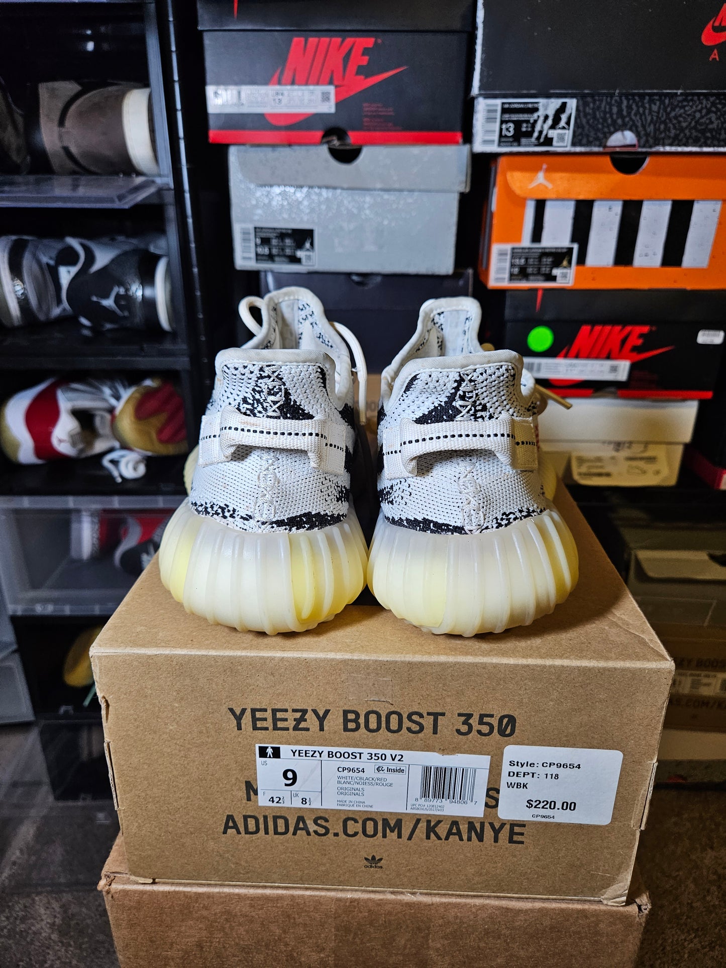 Size 9 - YZY Boost 350 V2 Low Zebra