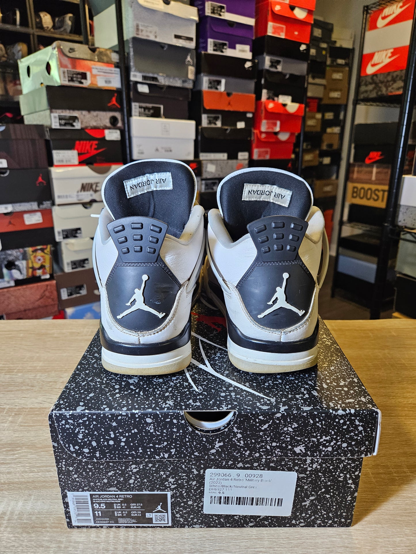 Size 9.5 - AJ 4 Retro Mid Military Black