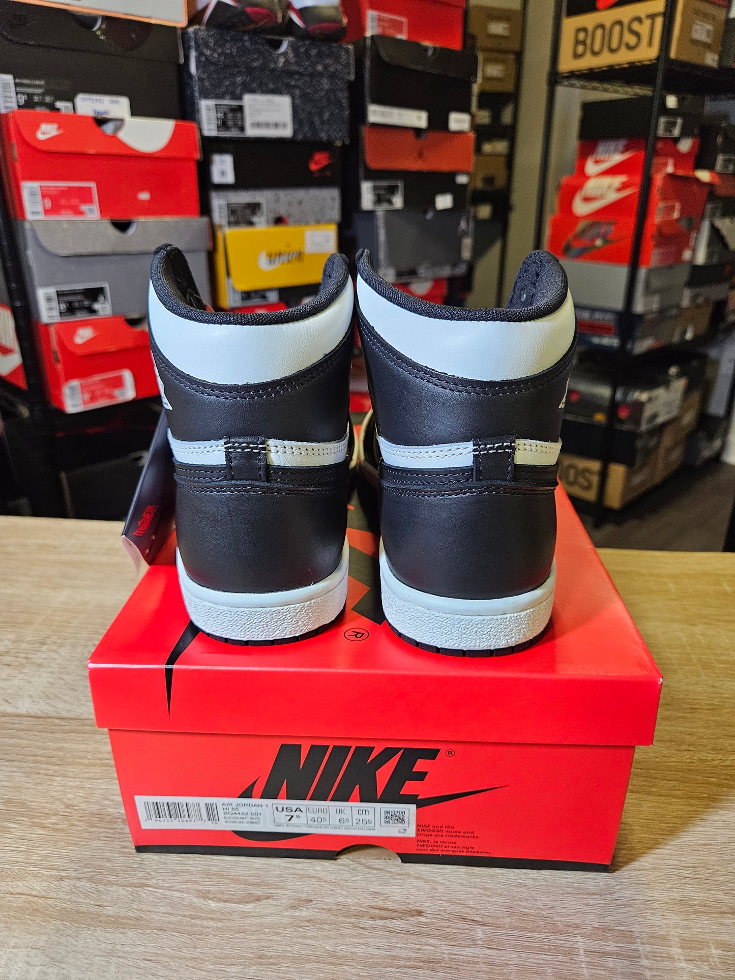 Size 7.5 - AJ 1 Retro '85 OG High Black White
