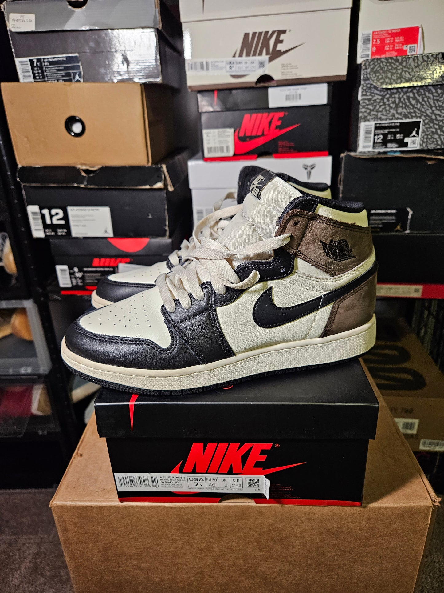 Size 7 - AJ 1 Retro OG High Dark Mocha