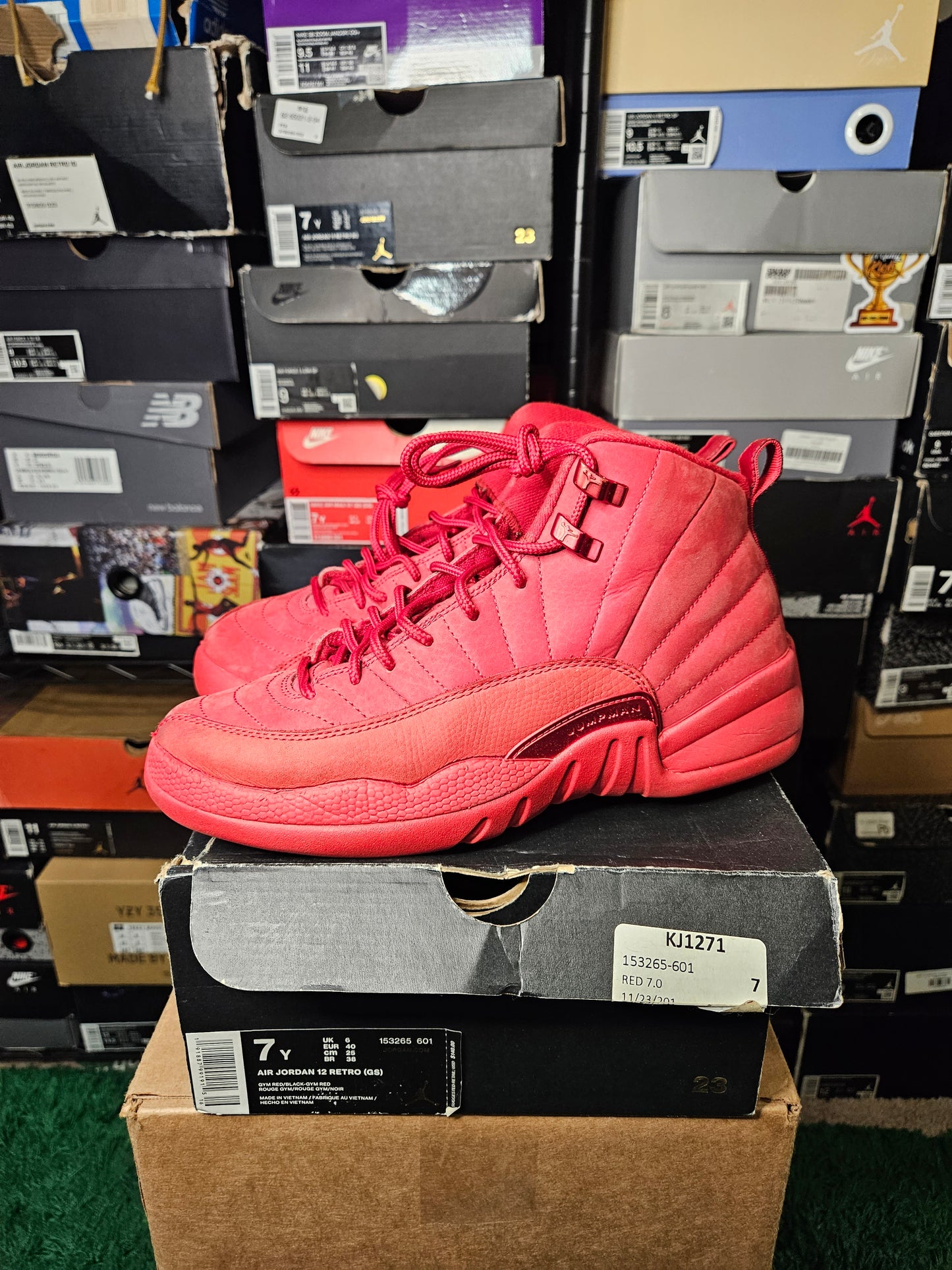 Size 7 - AJ 12 Retro Gym Red