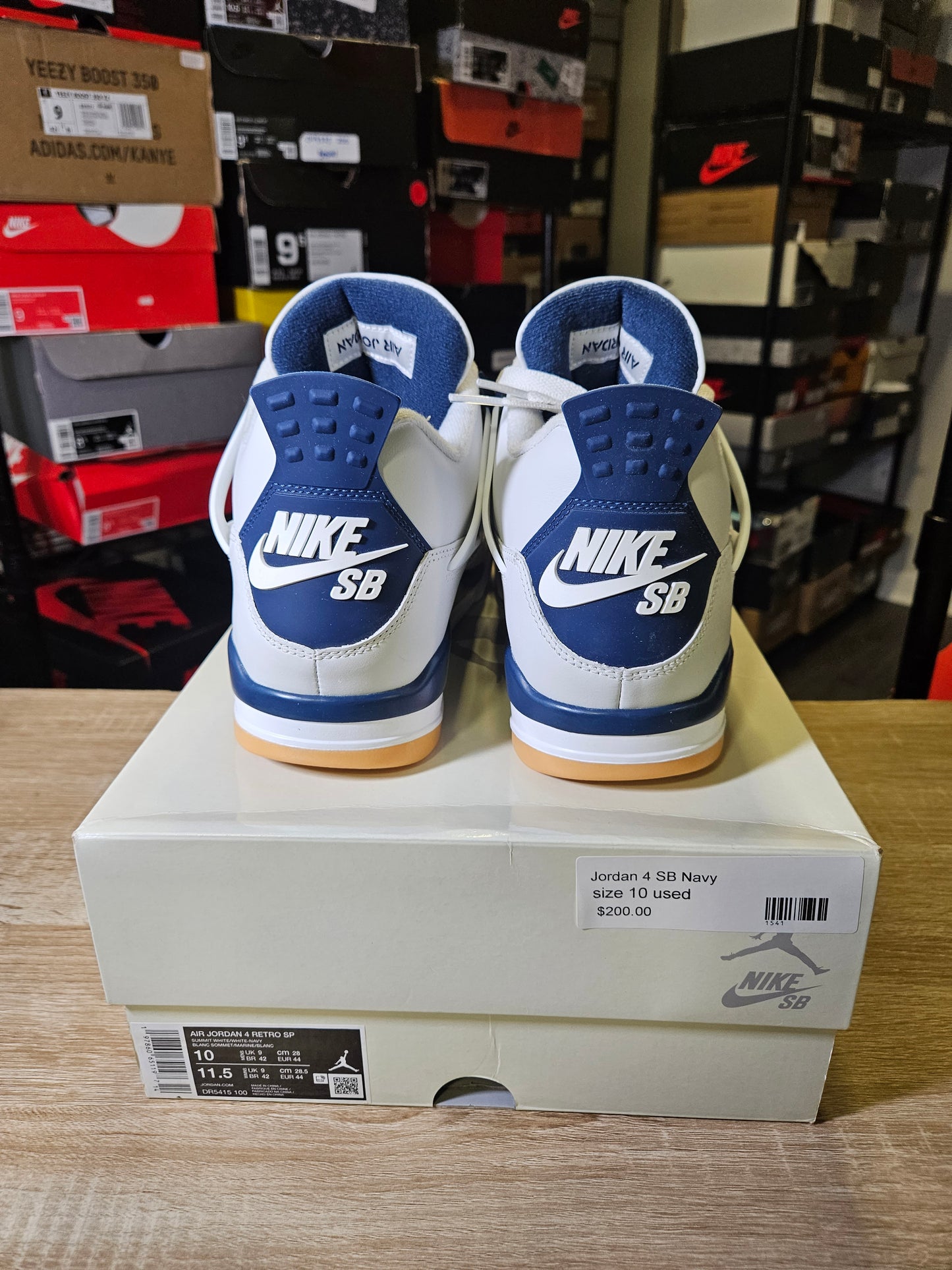 Size 10 - SB x AJ 4 Retro SP Navy