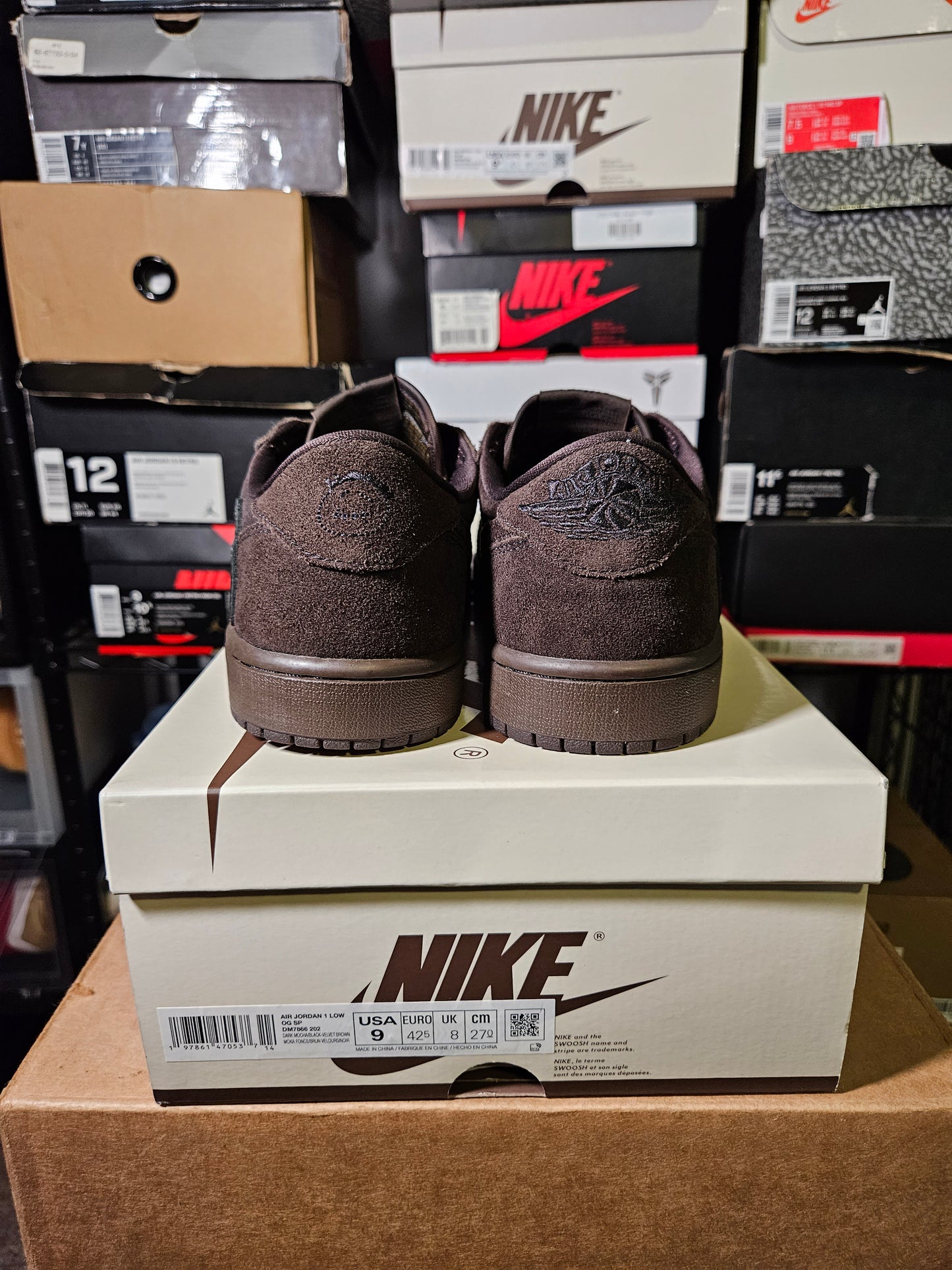 Size 9 - Travis Scott AJ 1 Retro OG SP Low Velvet Brown