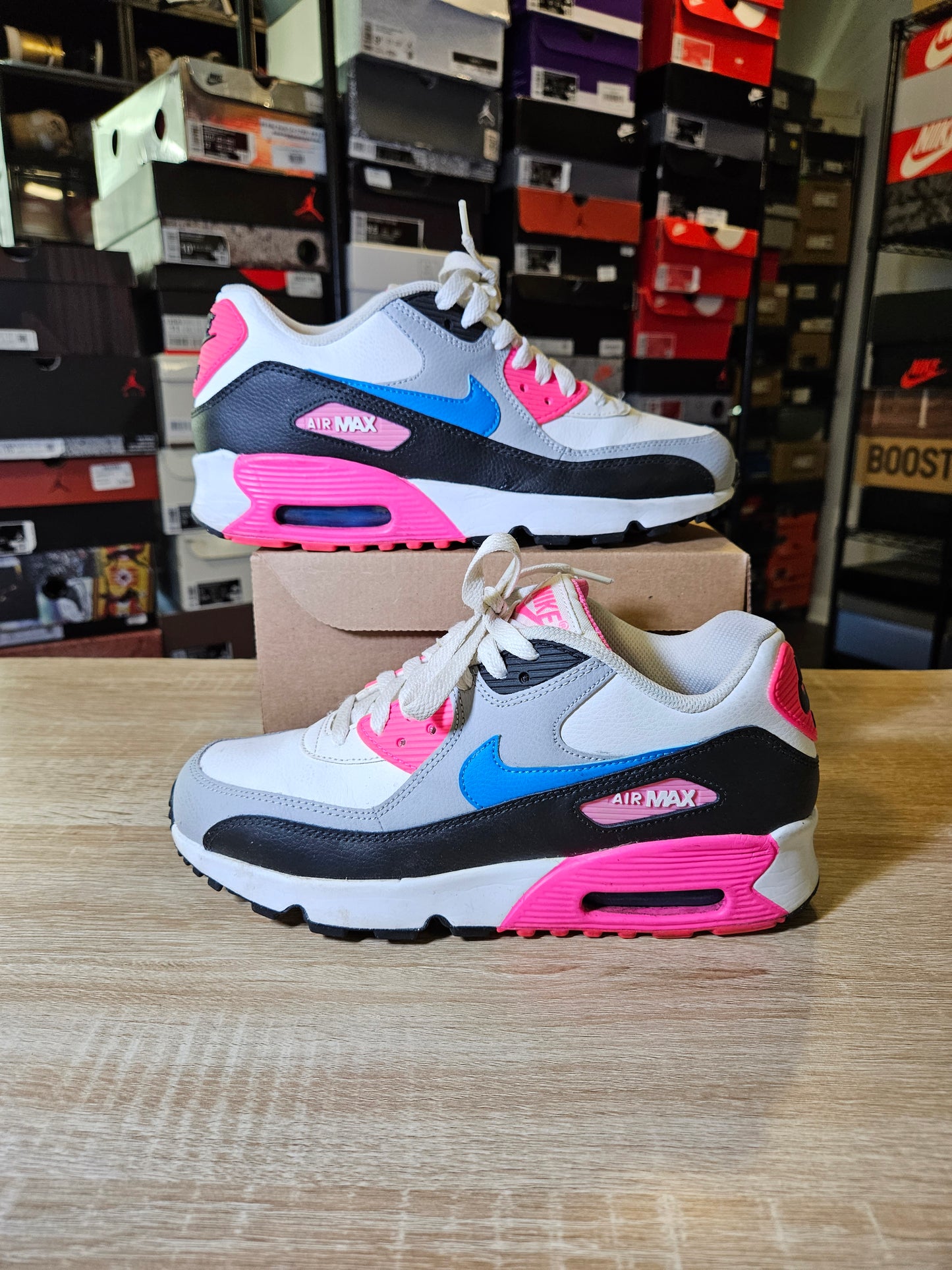 Size 7 - Nike Air Max 90 Pink & Blue