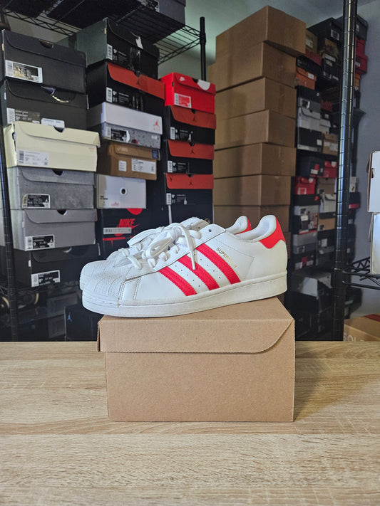 Size 9.5 - Superstar White Vivid Red