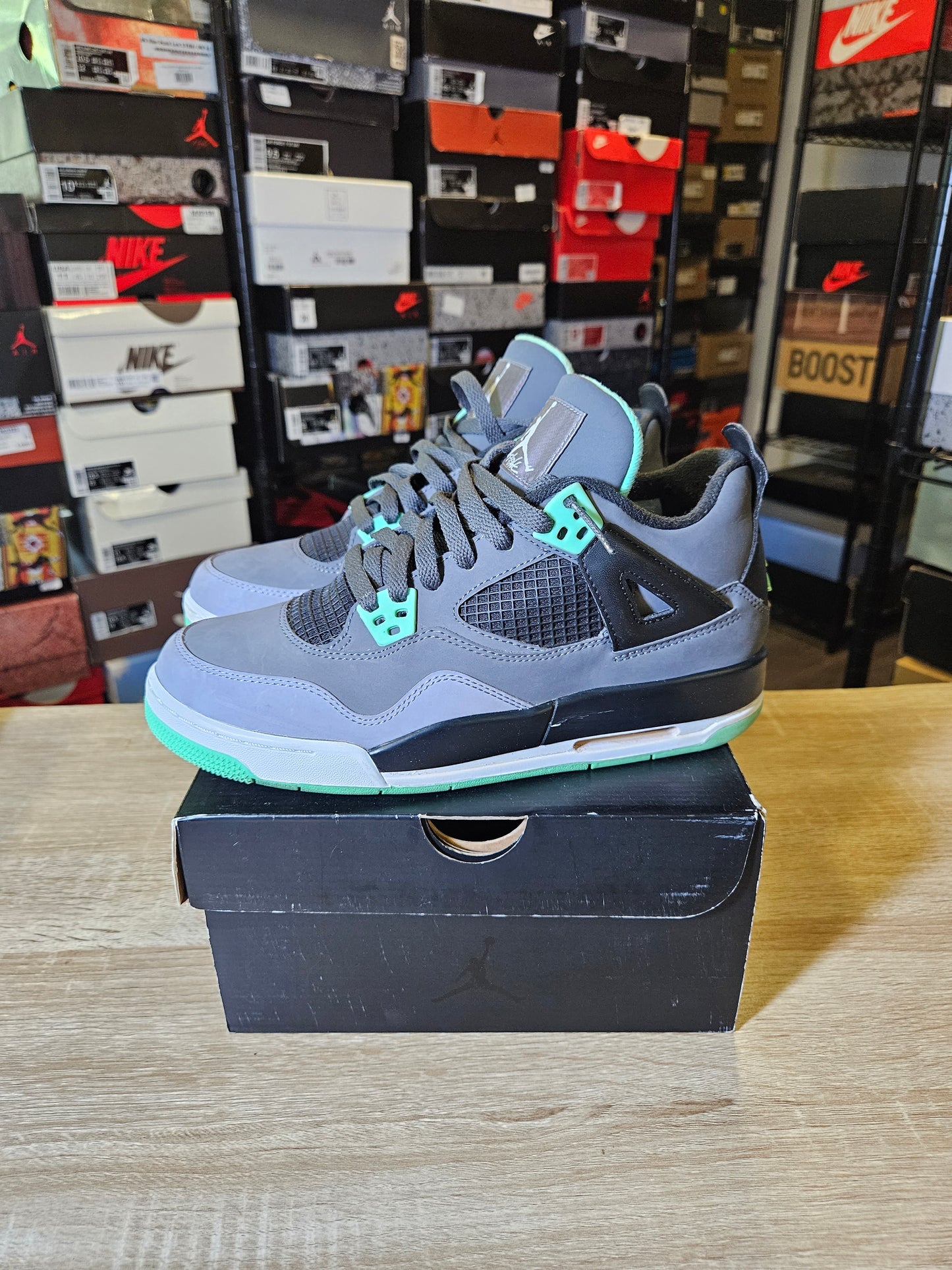 Size 7 (GS) - AJ 4 Retro Low Green Glow