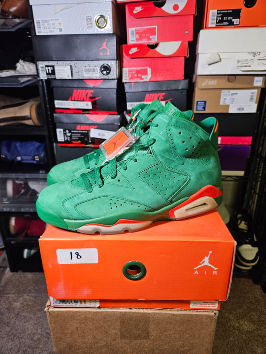 Size 11 - AJ 6 Retro NRG Green Suede Gatorade