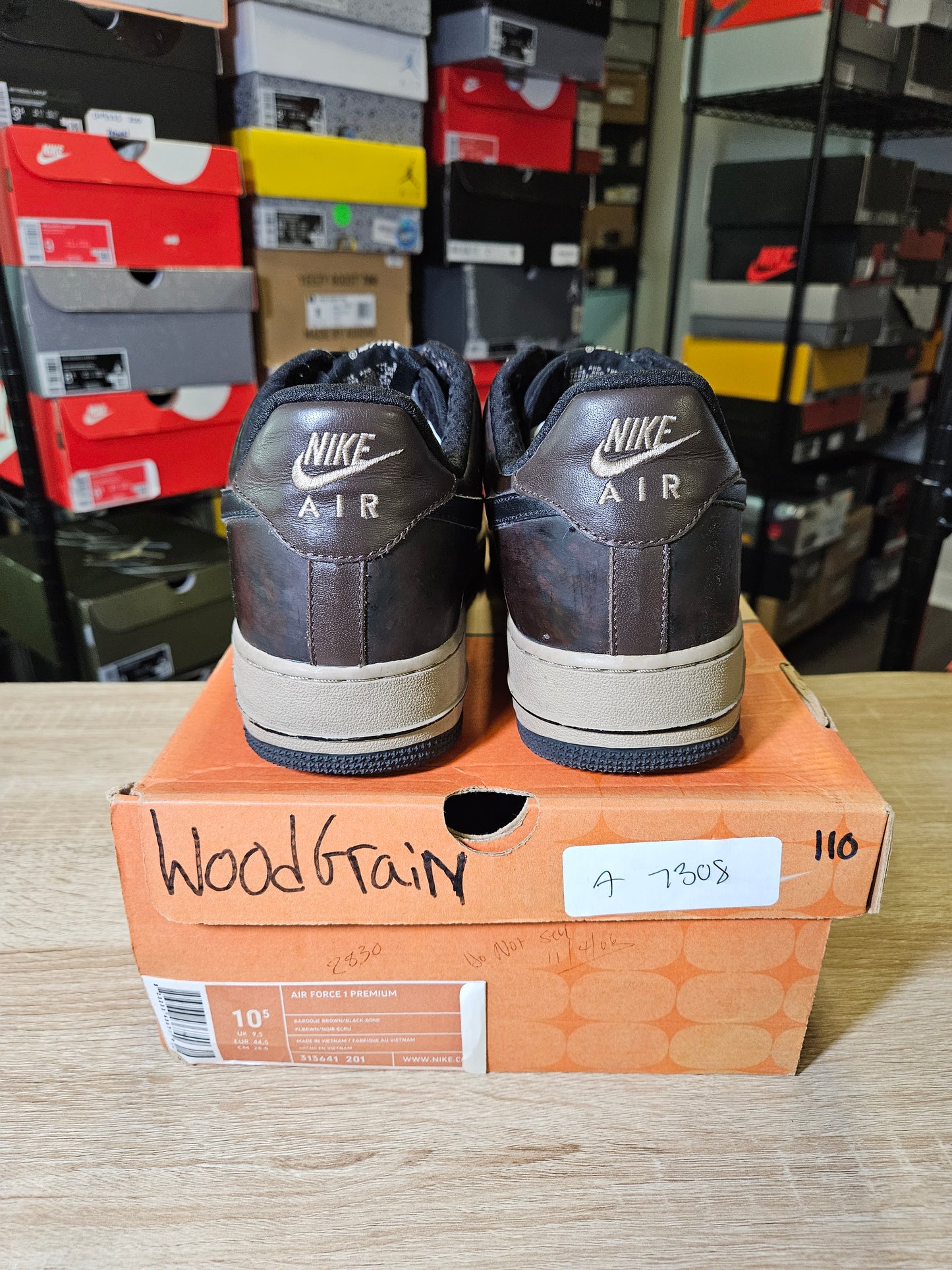 Size 10.5 - AF1 Premium Woodgrain